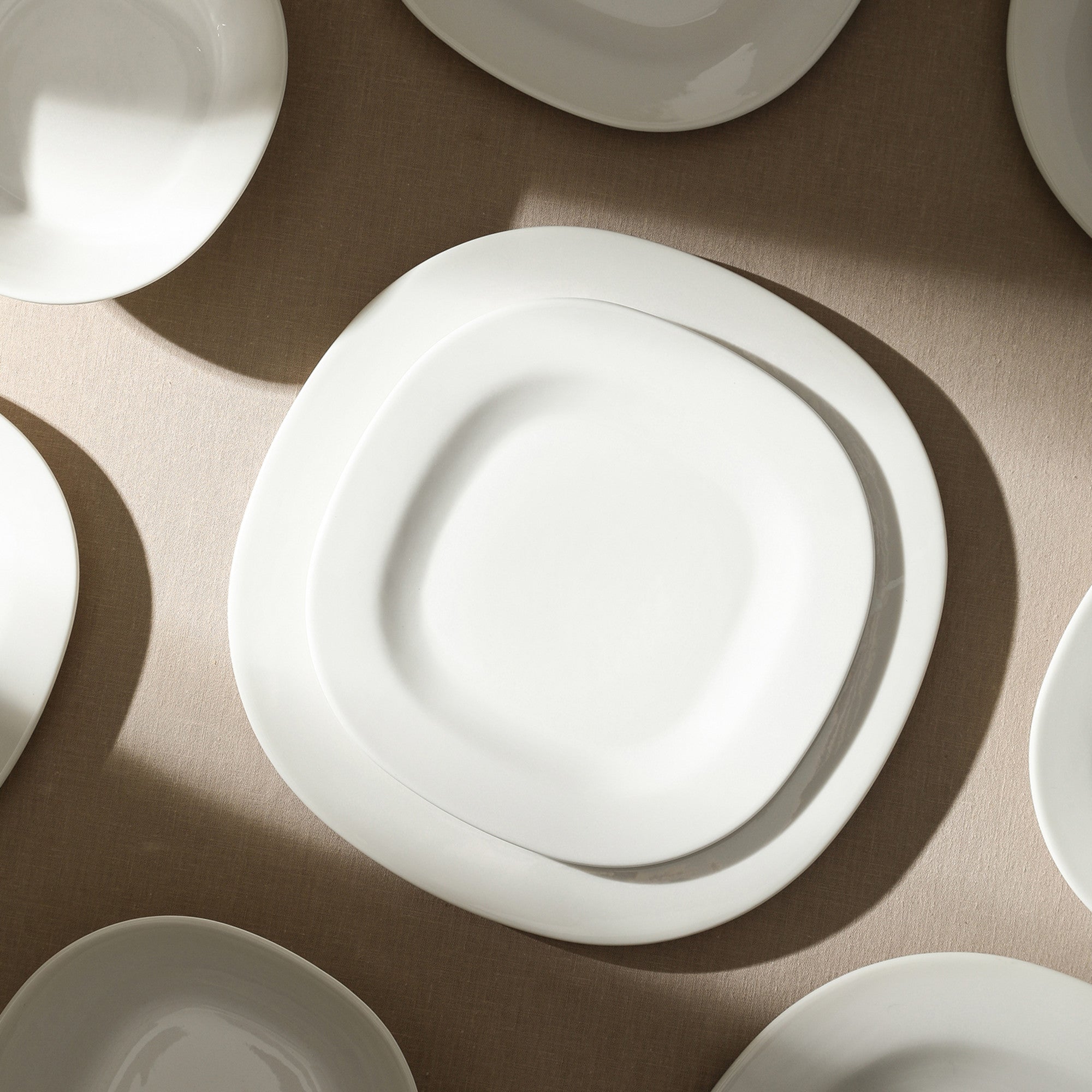 Quadro Porcelain Salad Plate - White