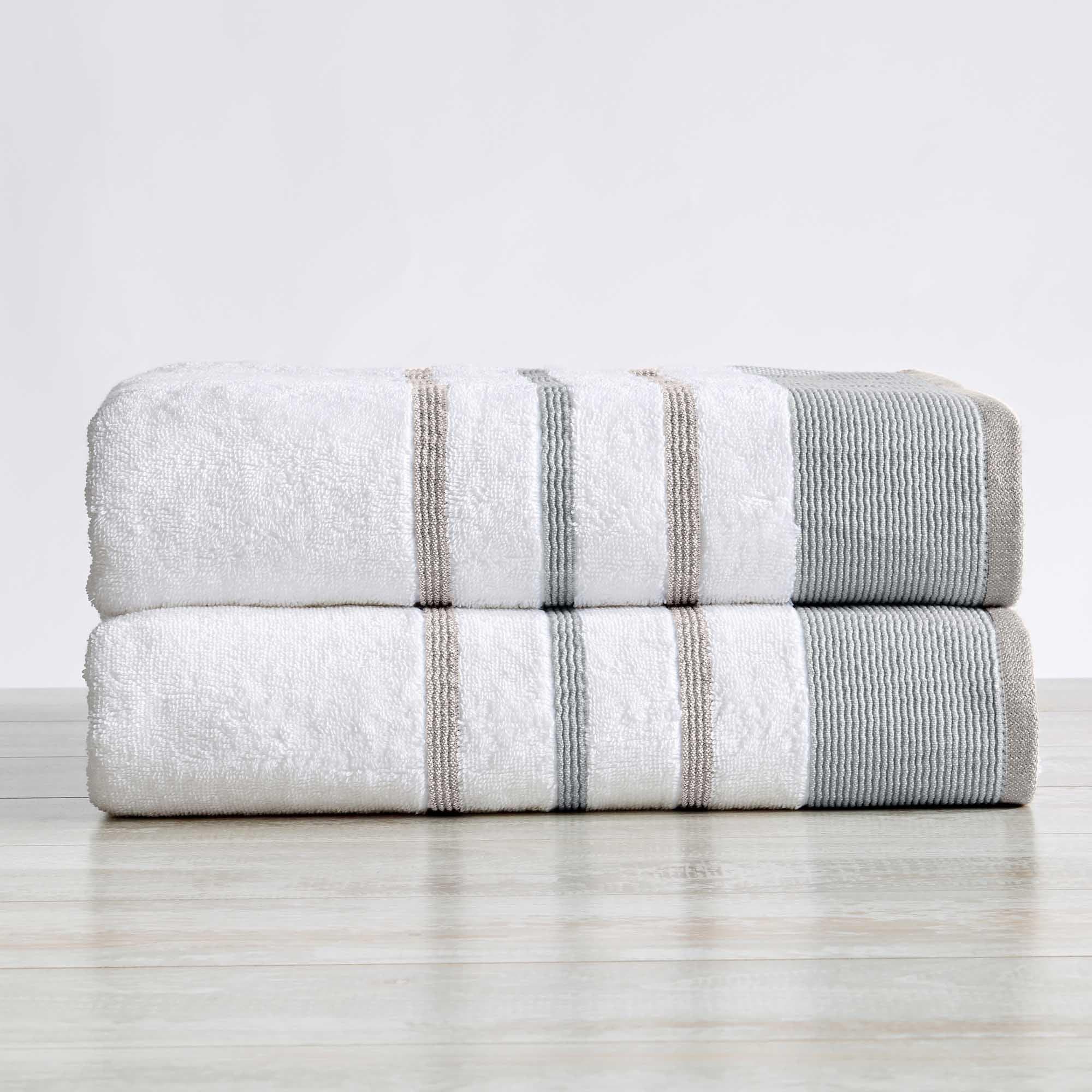 Decorative Cotton Stripe Bath Towel Set - Noelle Collection - Best Buy Furniture