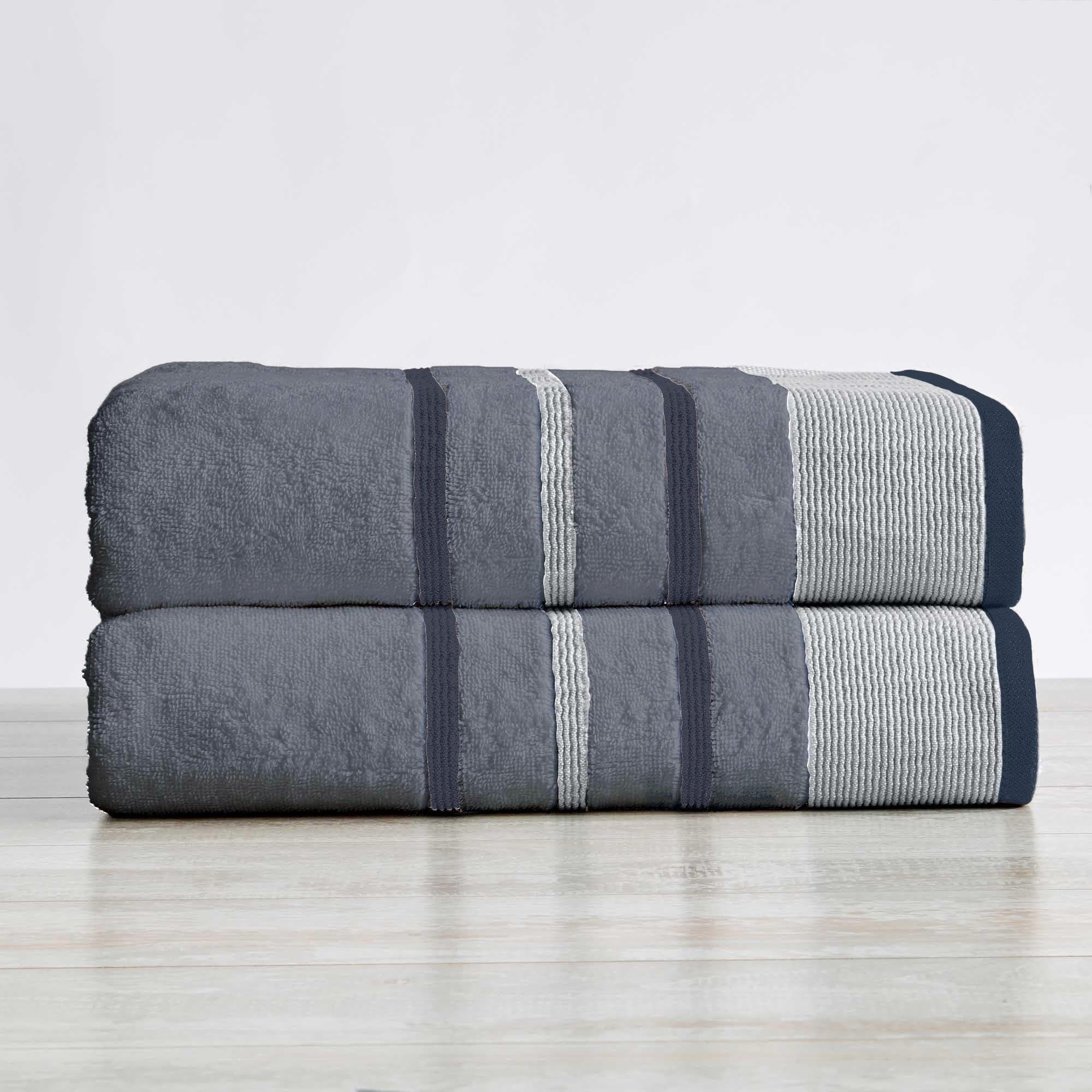Decorative Cotton Stripe Bath Towel Set - Noelle Collection - Best Buy Furniture
