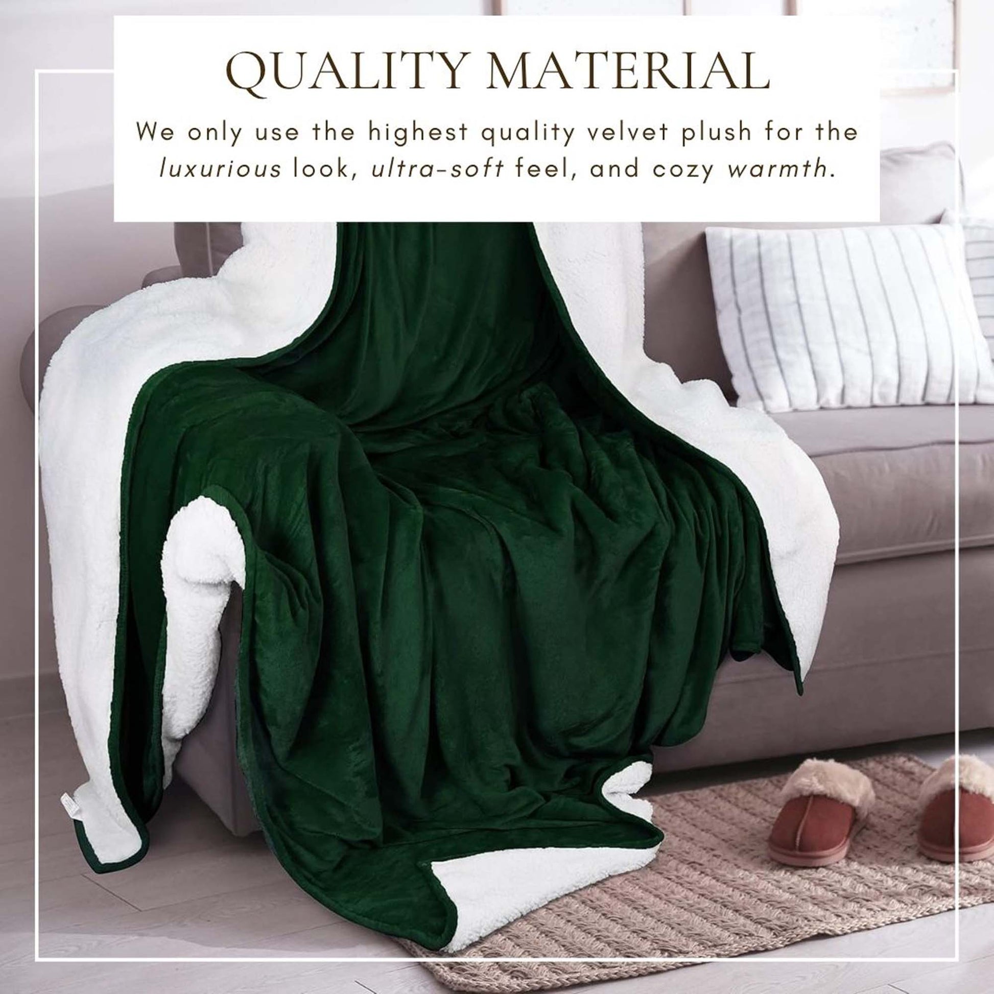 Velvet Plush Sherpa Bed Blanket - Sherpa Fleece Collection - Best Buy Furniture