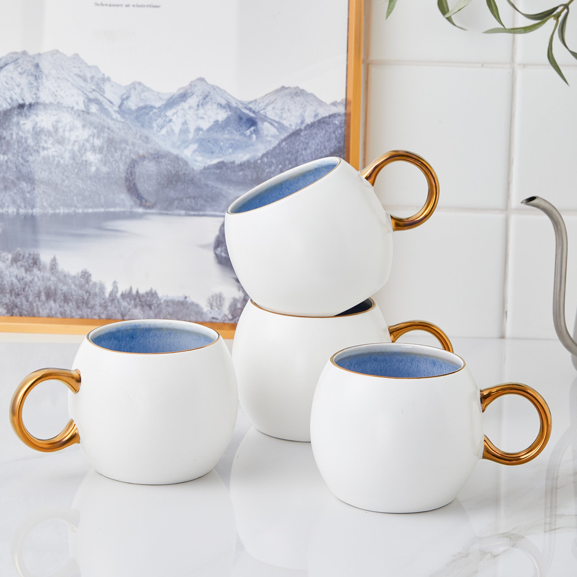 Josephine Porcelain Mug - Blue