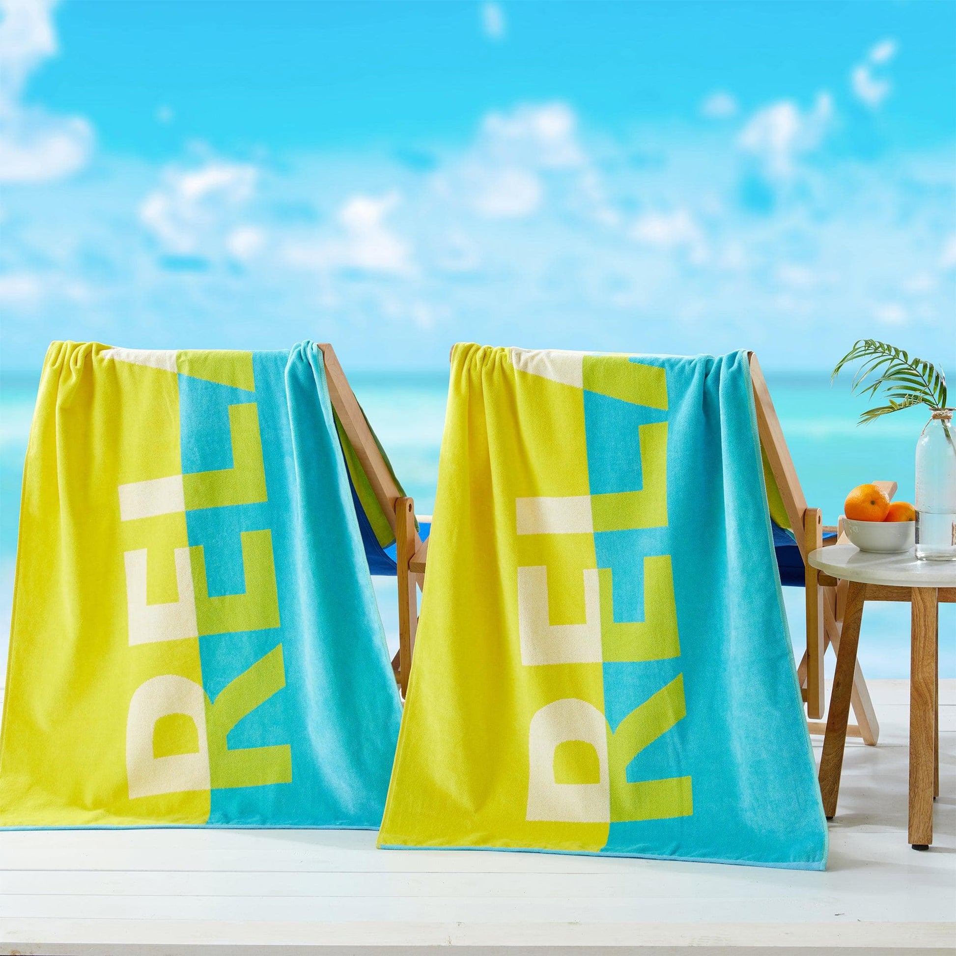 2 Pack Vibrant Beach Towels - Boca Collection - Best Buy Furniture