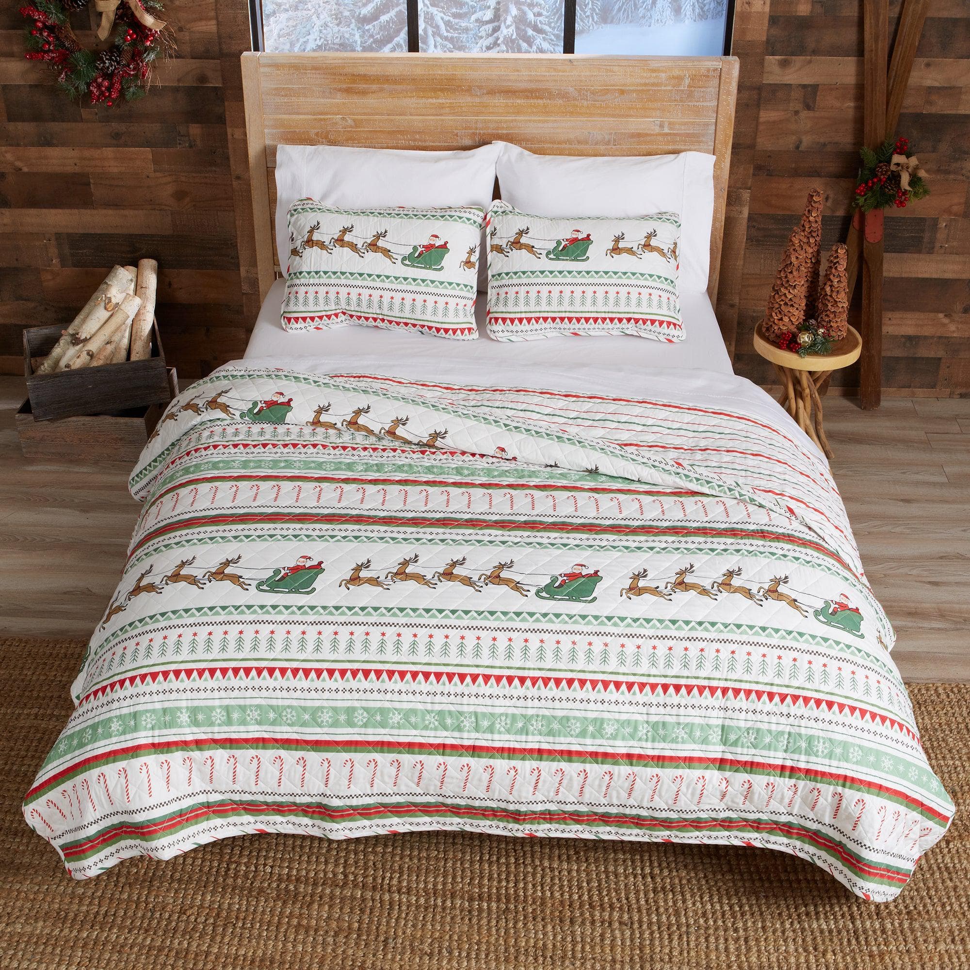 3-Piece Christmas Quilt - Festive Collection - Best Buy Furniture