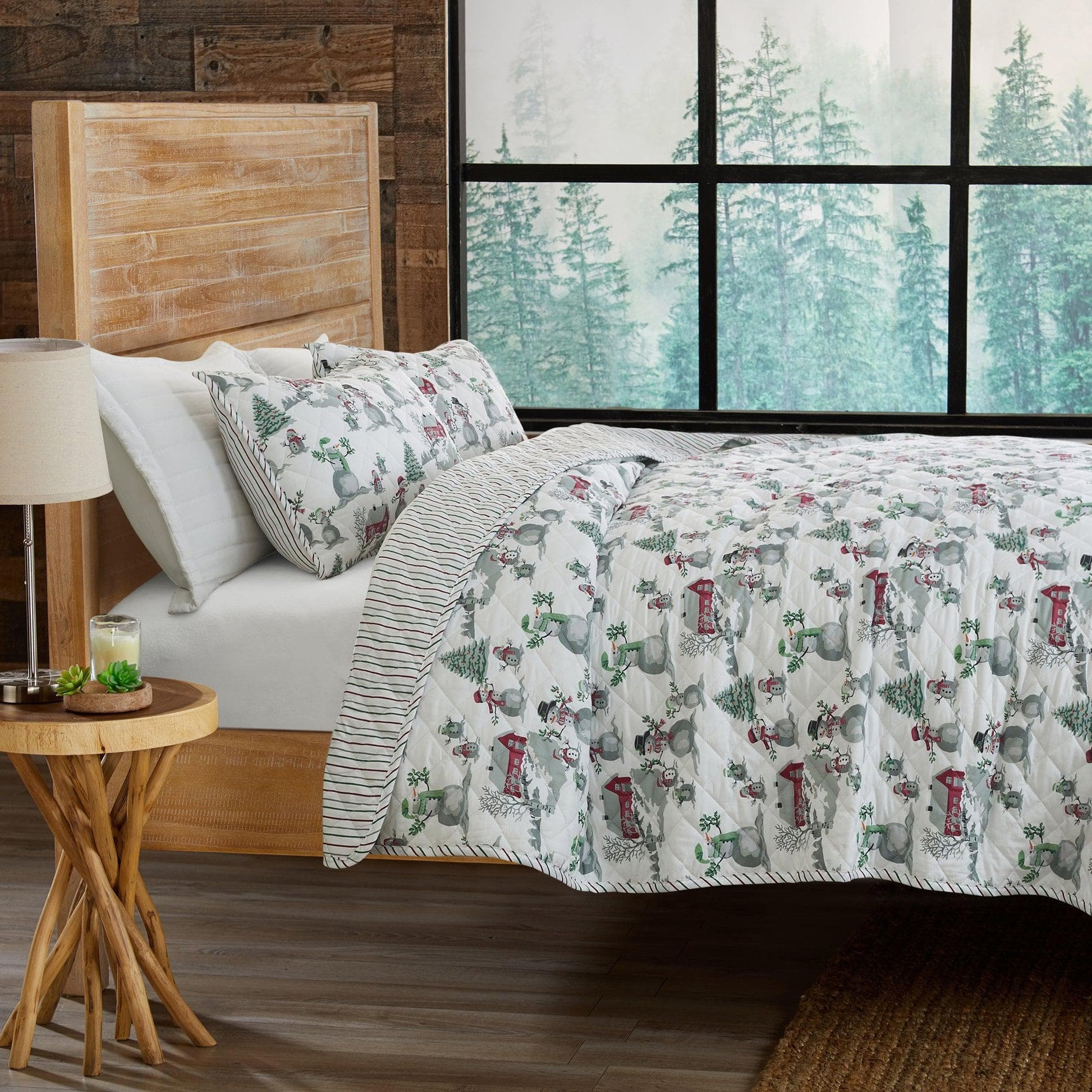3 Piece Holiday Printed Quilt - Alfie Collection - Best Buy Furniture