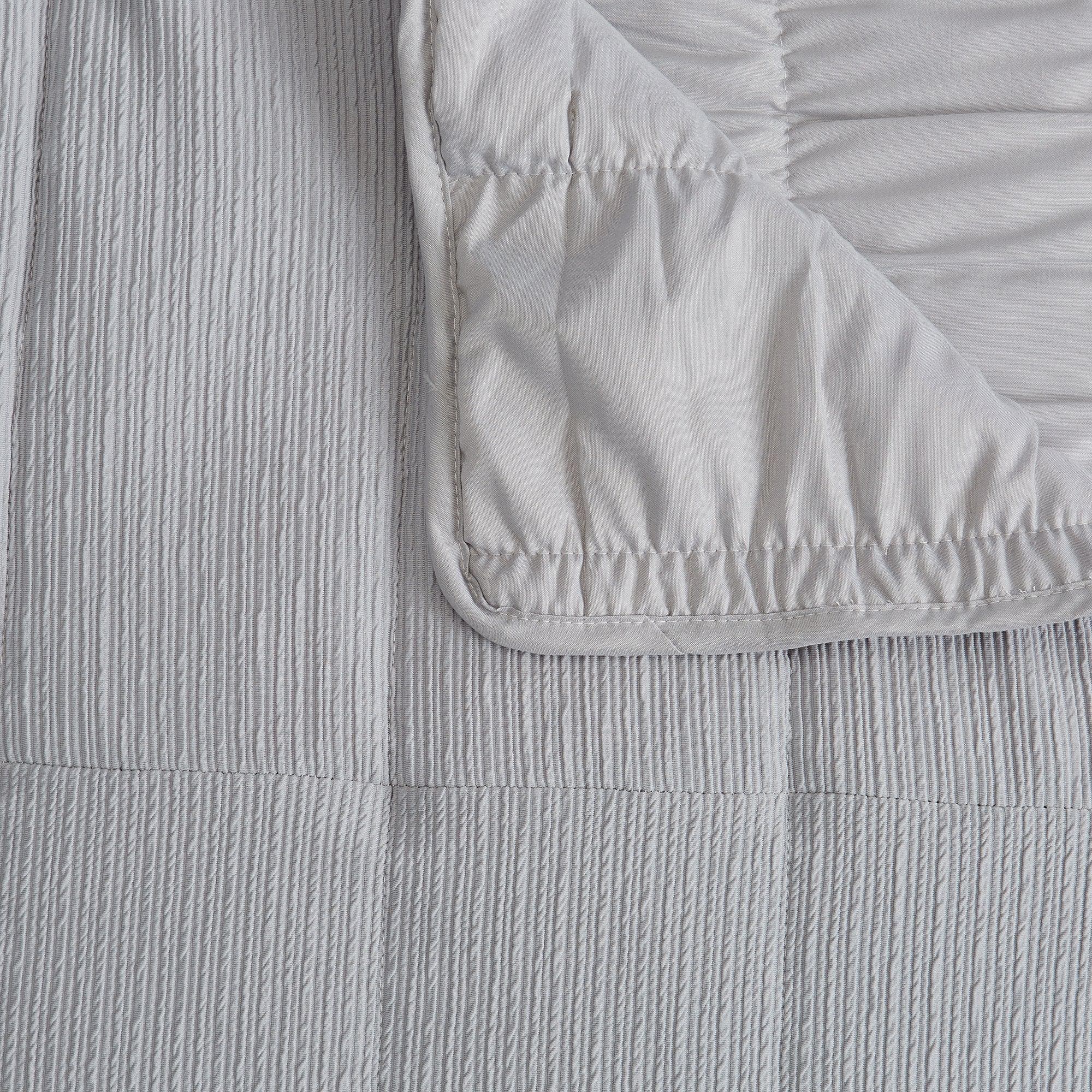 3 Piece Textured Striped Quilt Set - Ellie Collection - Best Buy Furniture