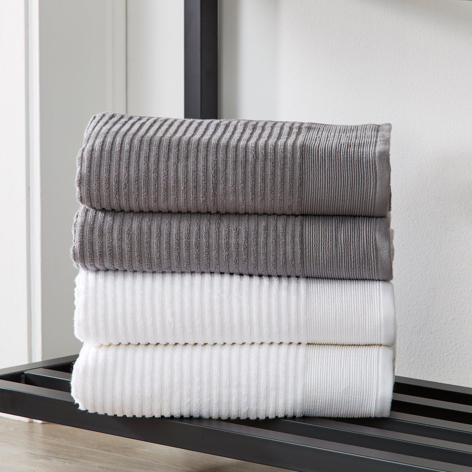 4 Pack Ribbed Hand Towels - Rori Collection - Best Buy Furniture