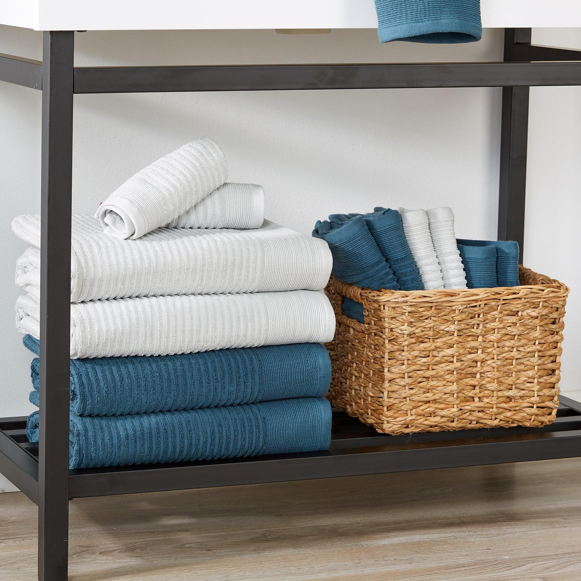 4 Pack Ribbed Hand Towels - Rori Collection - Best Buy Furniture