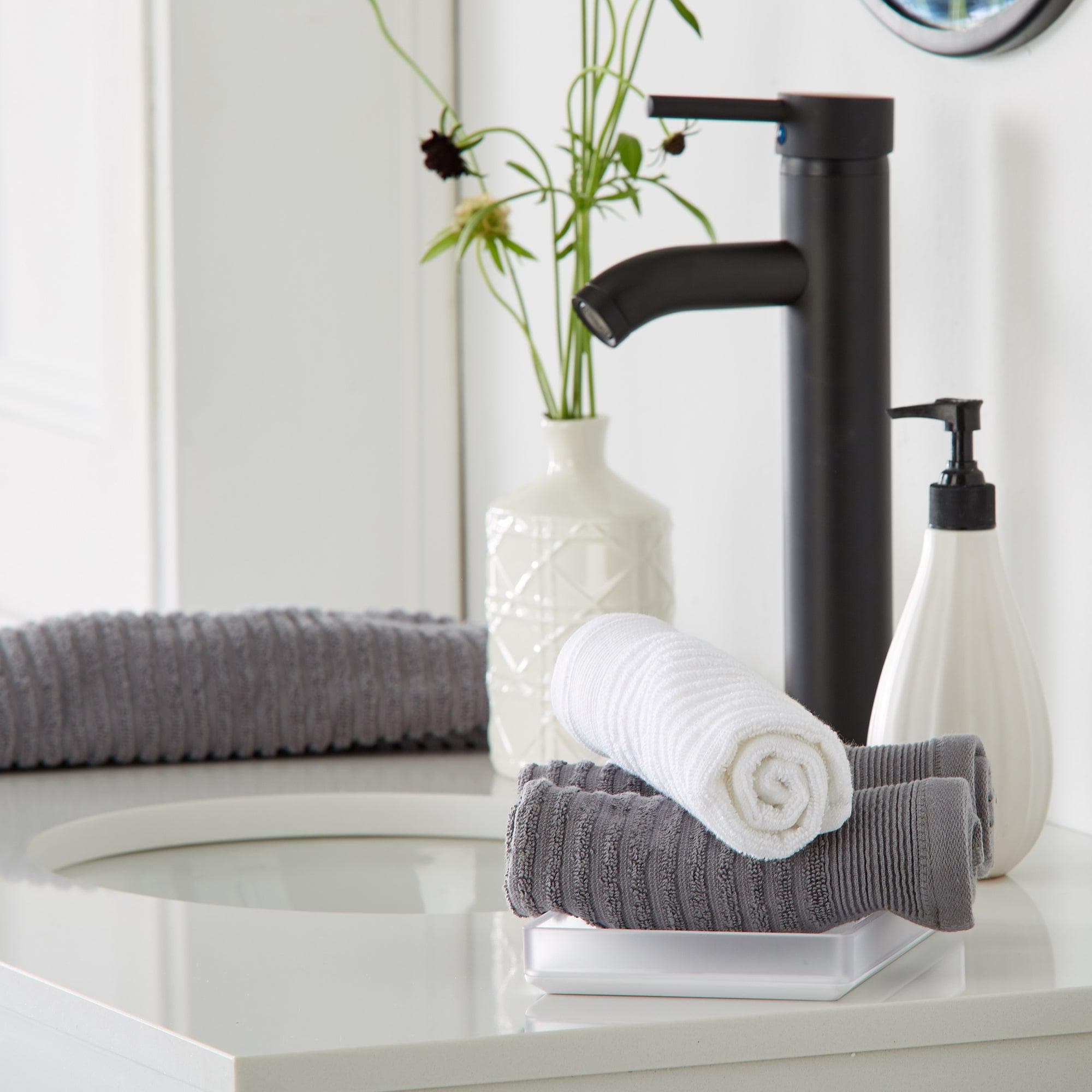 4 Pack Ribbed Hand Towels - Rori Collection - Best Buy Furniture