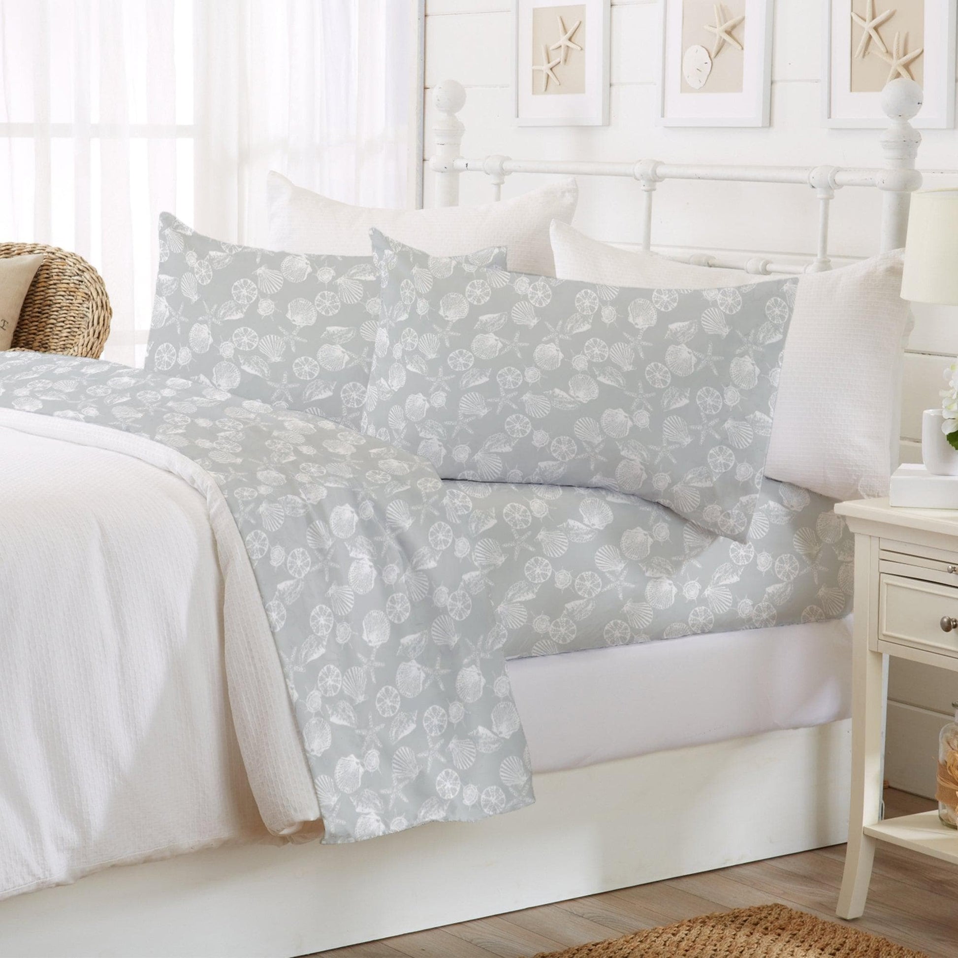 4-Piece Coastal Microfiber Sheet - Newport Collection - Best Buy Furniture