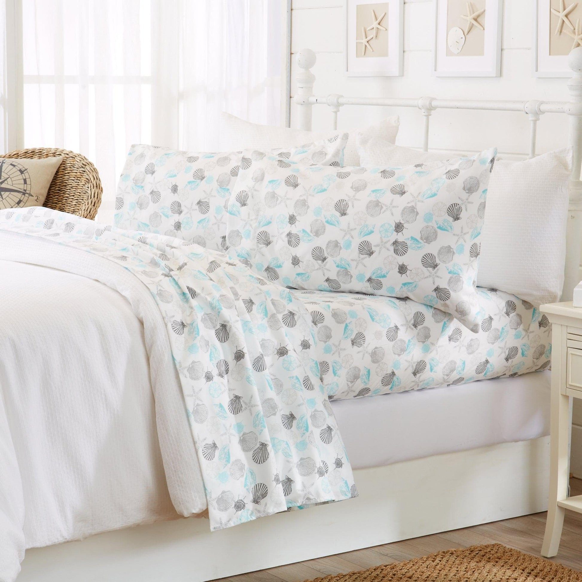 4-Piece Coastal Microfiber Sheet - Newport Collection - Best Buy Furniture