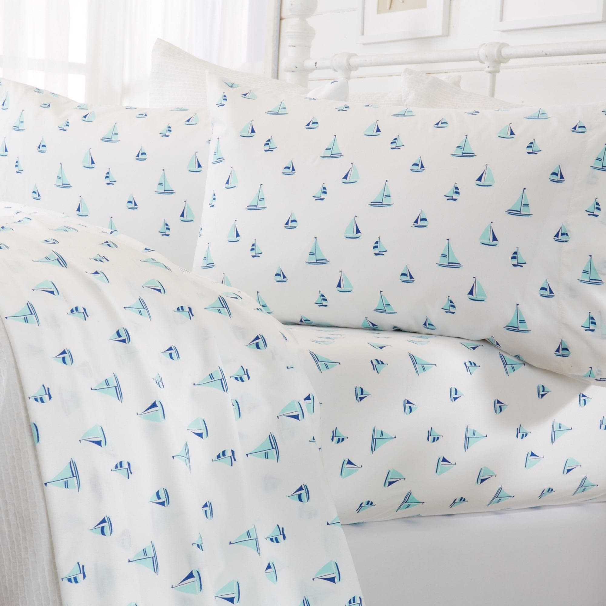 4-Piece Coastal Microfiber Sheet - Newport Collection - Best Buy Furniture