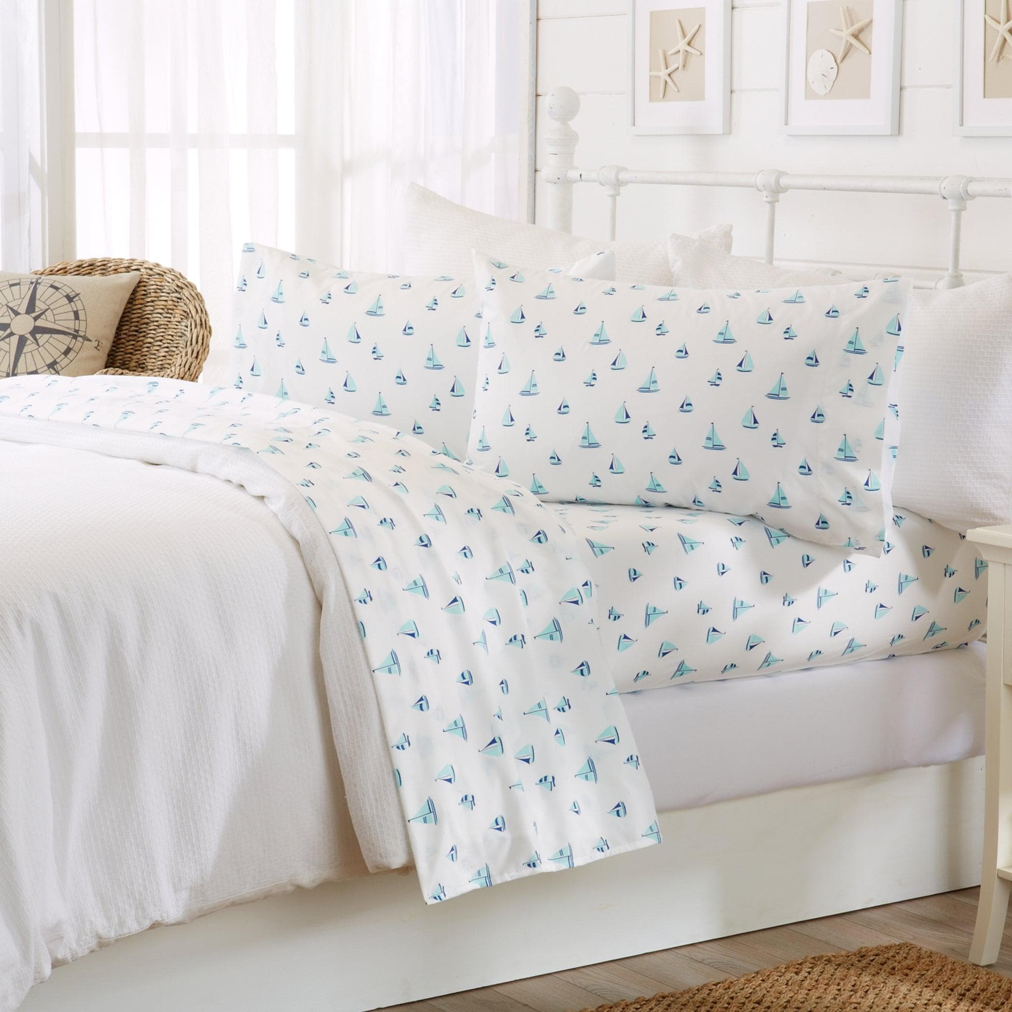 4-Piece Coastal Microfiber Sheet - Newport Collection - Best Buy Furniture