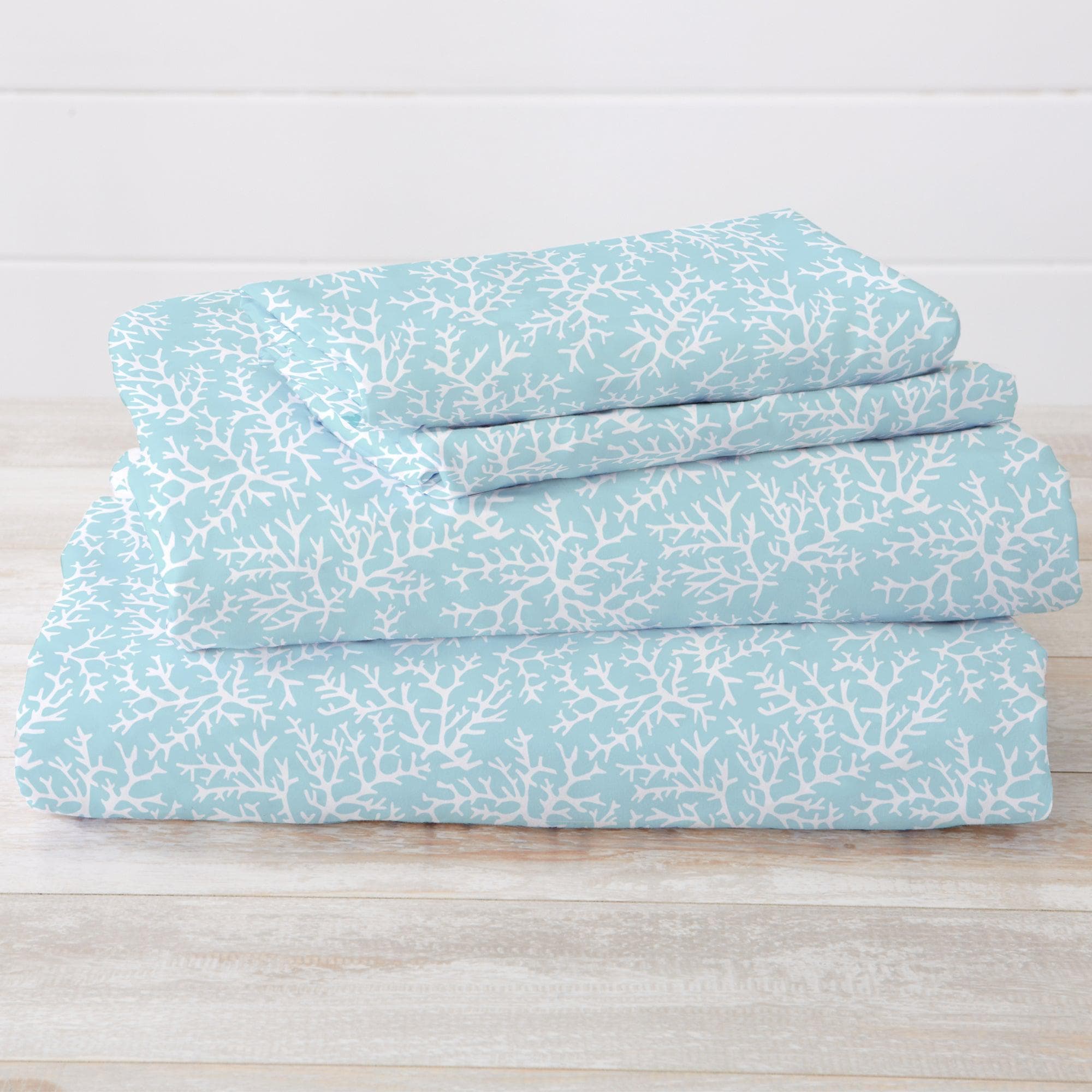 4-Piece Coastal Microfiber Sheet - Newport Collection - Best Buy Furniture