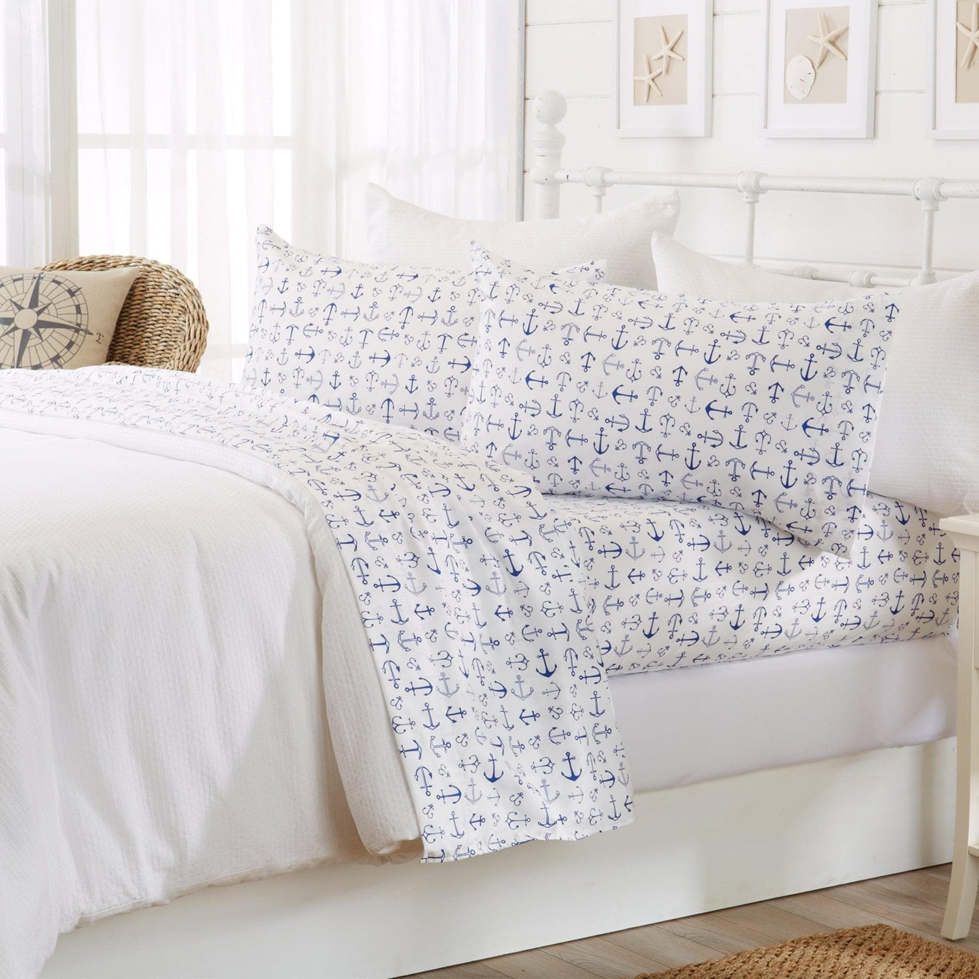 4-Piece Coastal Microfiber Sheet - Newport Collection - Best Buy Furniture