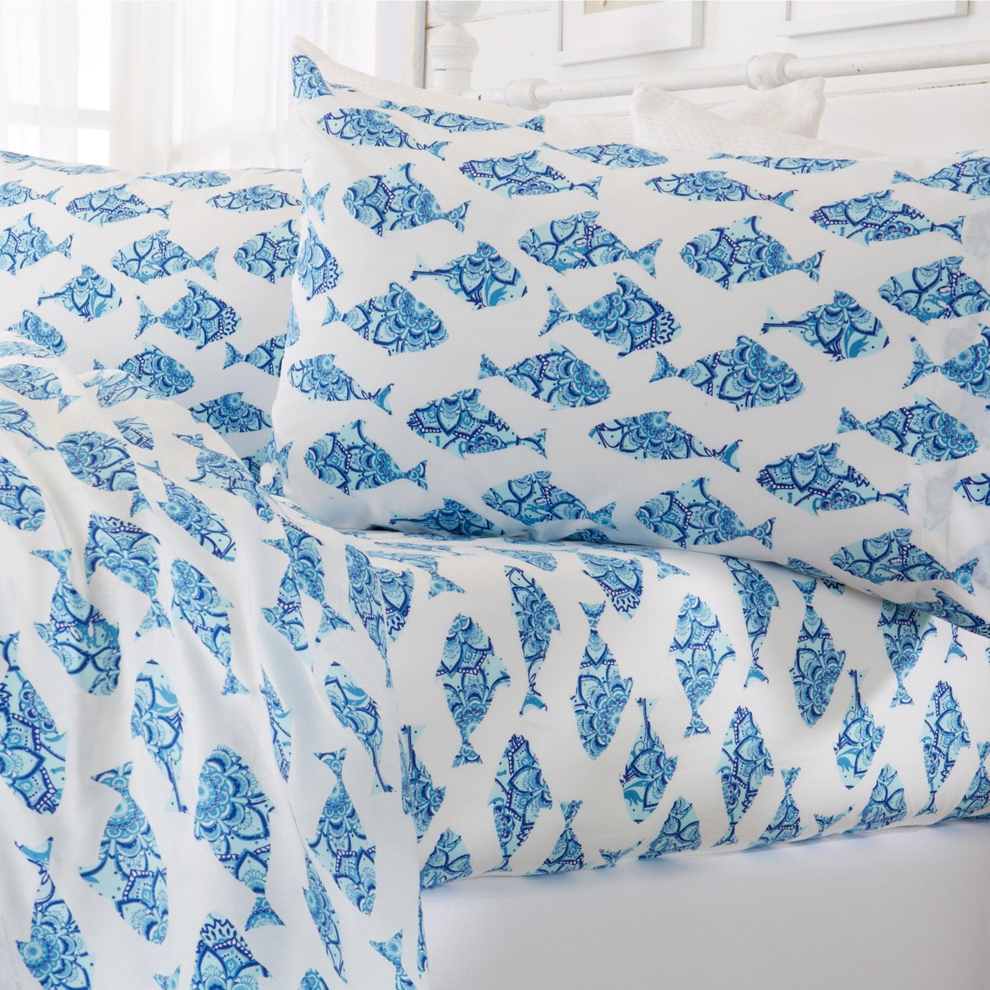 4-Piece Coastal Microfiber Sheet - Newport Collection - Best Buy Furniture