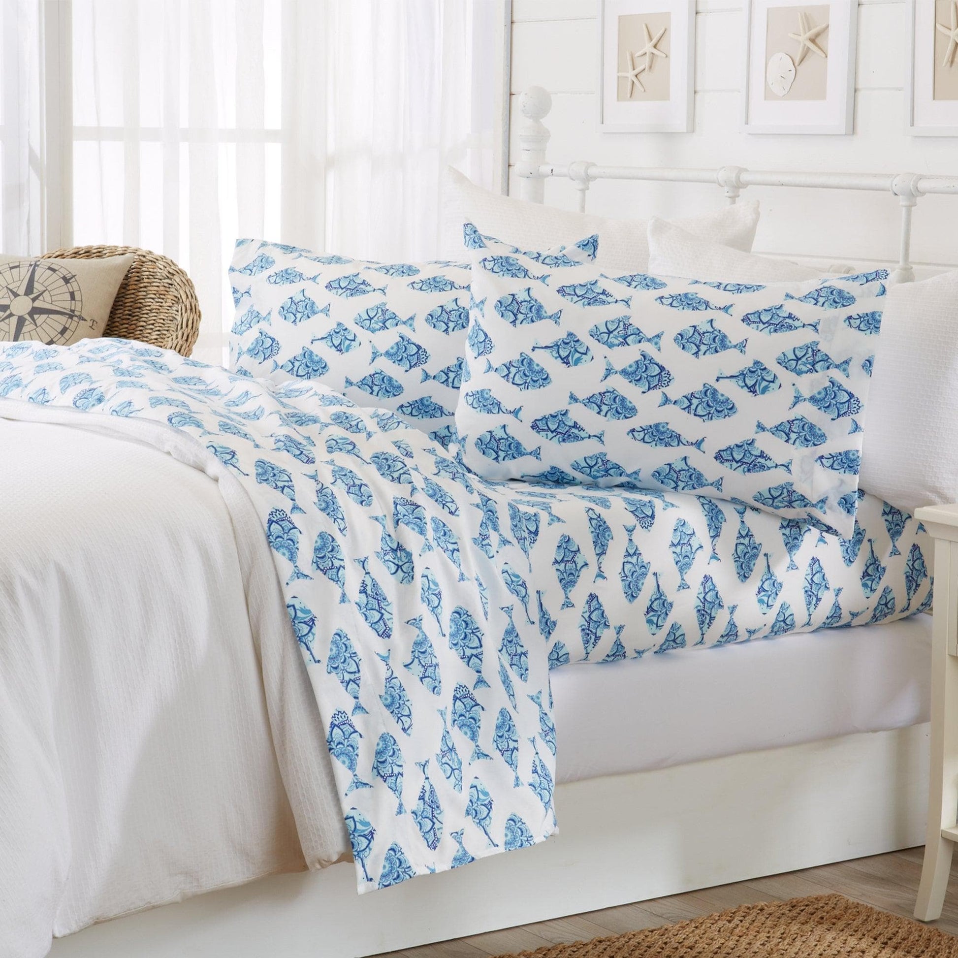 4-Piece Coastal Microfiber Sheet - Newport Collection - Best Buy Furniture