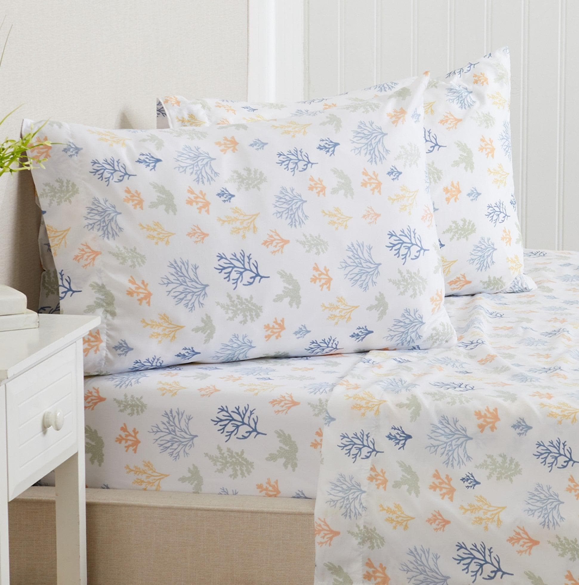 4-Piece Coastal Microfiber Sheet Set - Nantucket Collection - Best Buy Furniture