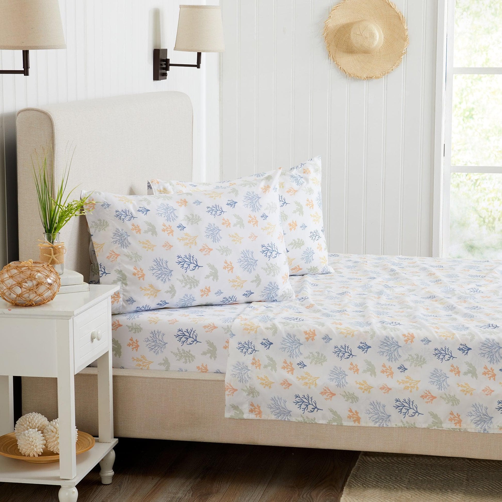 4-Piece Coastal Microfiber Sheet Set - Nantucket Collection - Best Buy Furniture