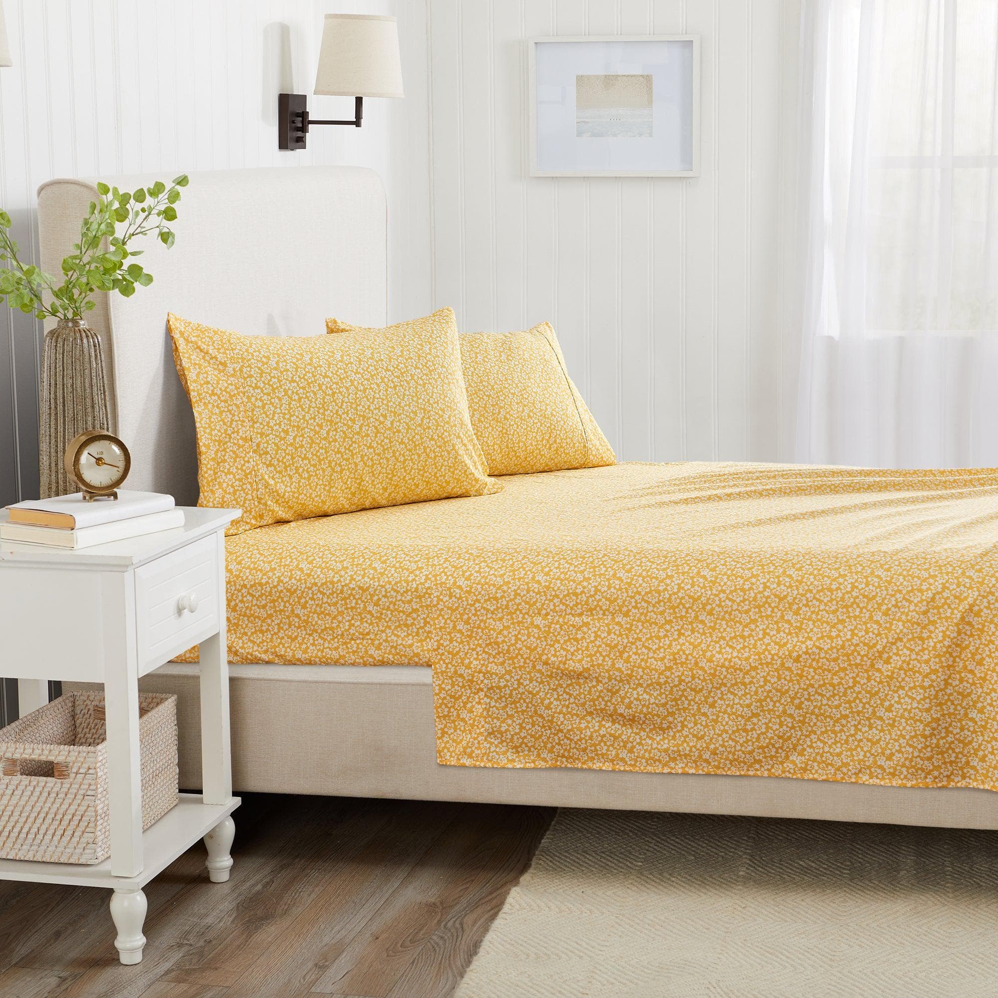 4 Piece Watercolor Floral Microfiber Sheet - Delia Collection - Best Buy Furniture