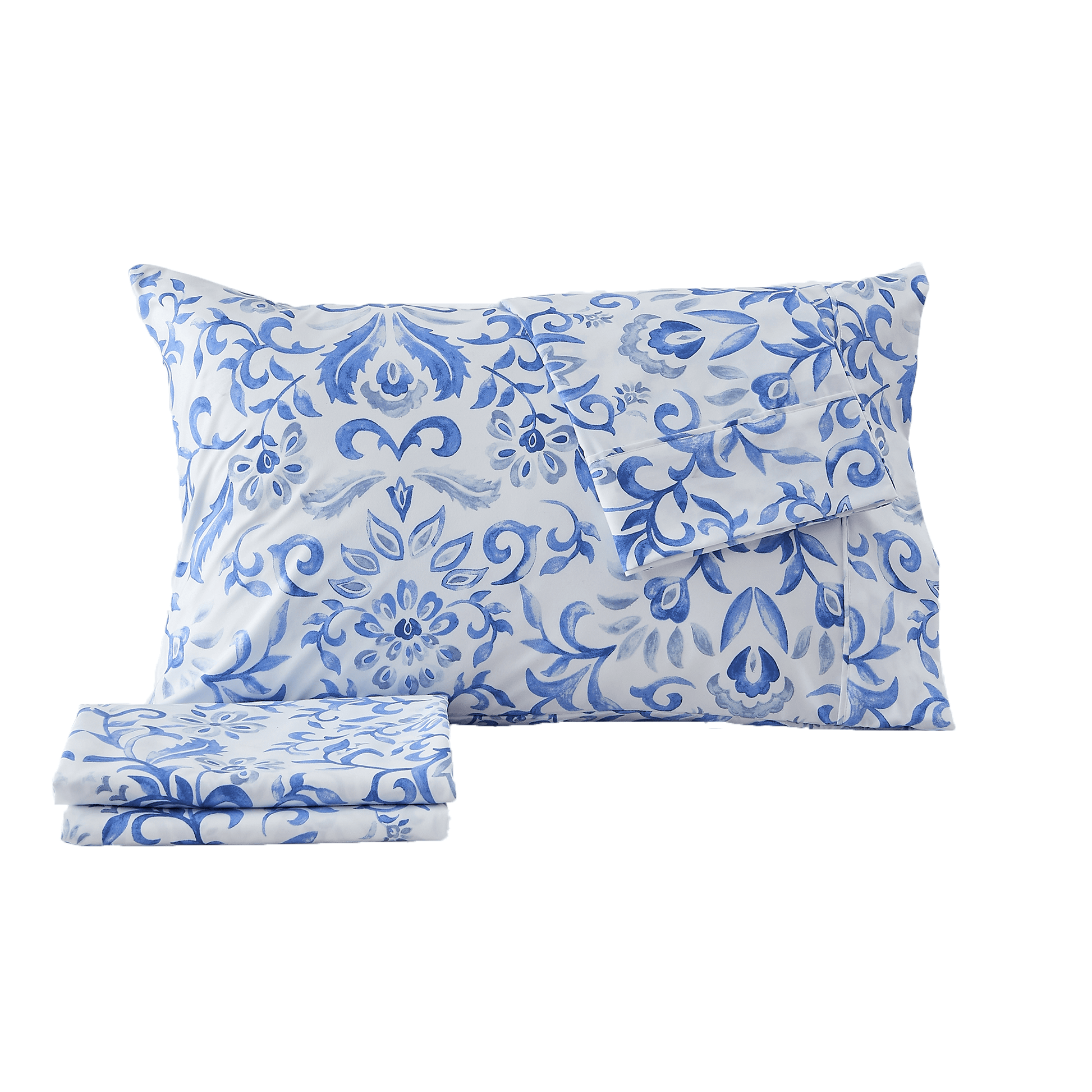 4 Piece Watercolor Floral Microfiber Sheet - Delia Collection - Best Buy Furniture