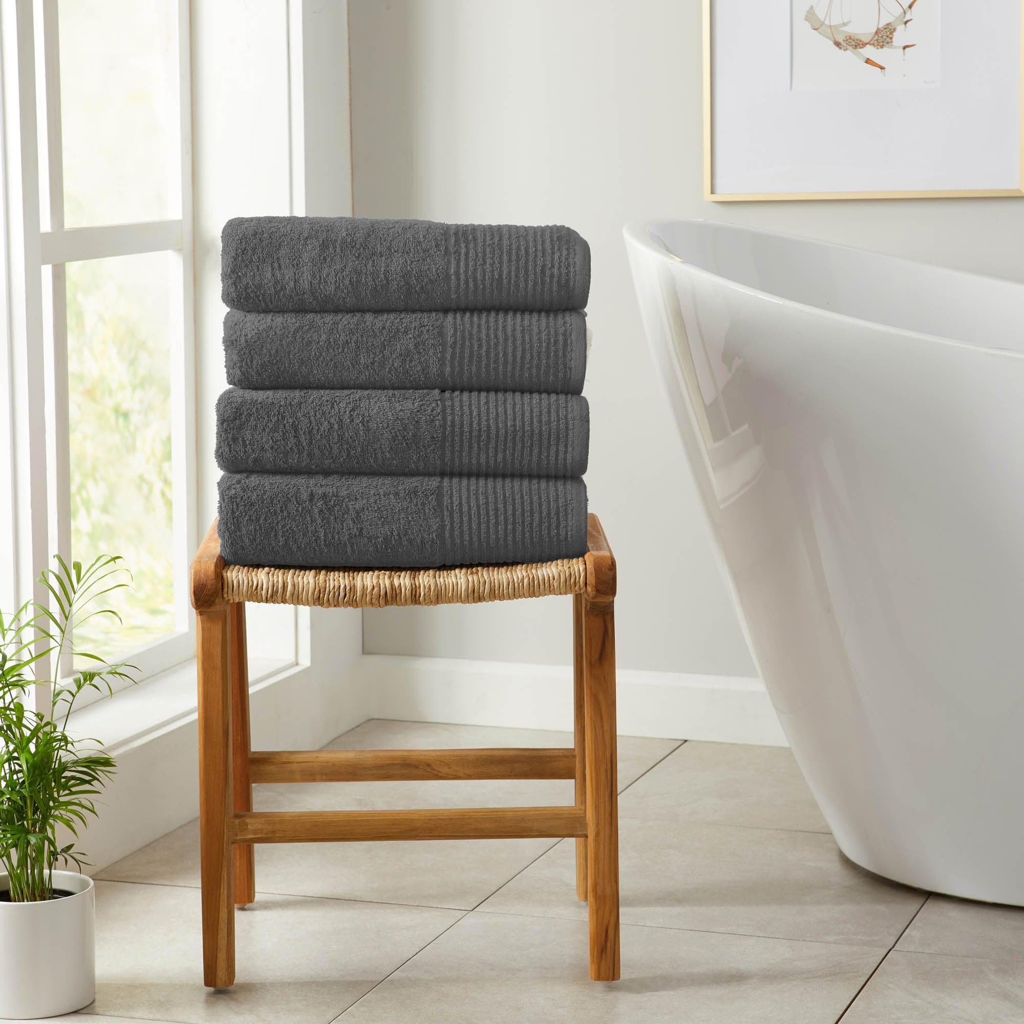 4 Pack Cotton Bath Towels - Kasper Collection - Best Buy Furniture