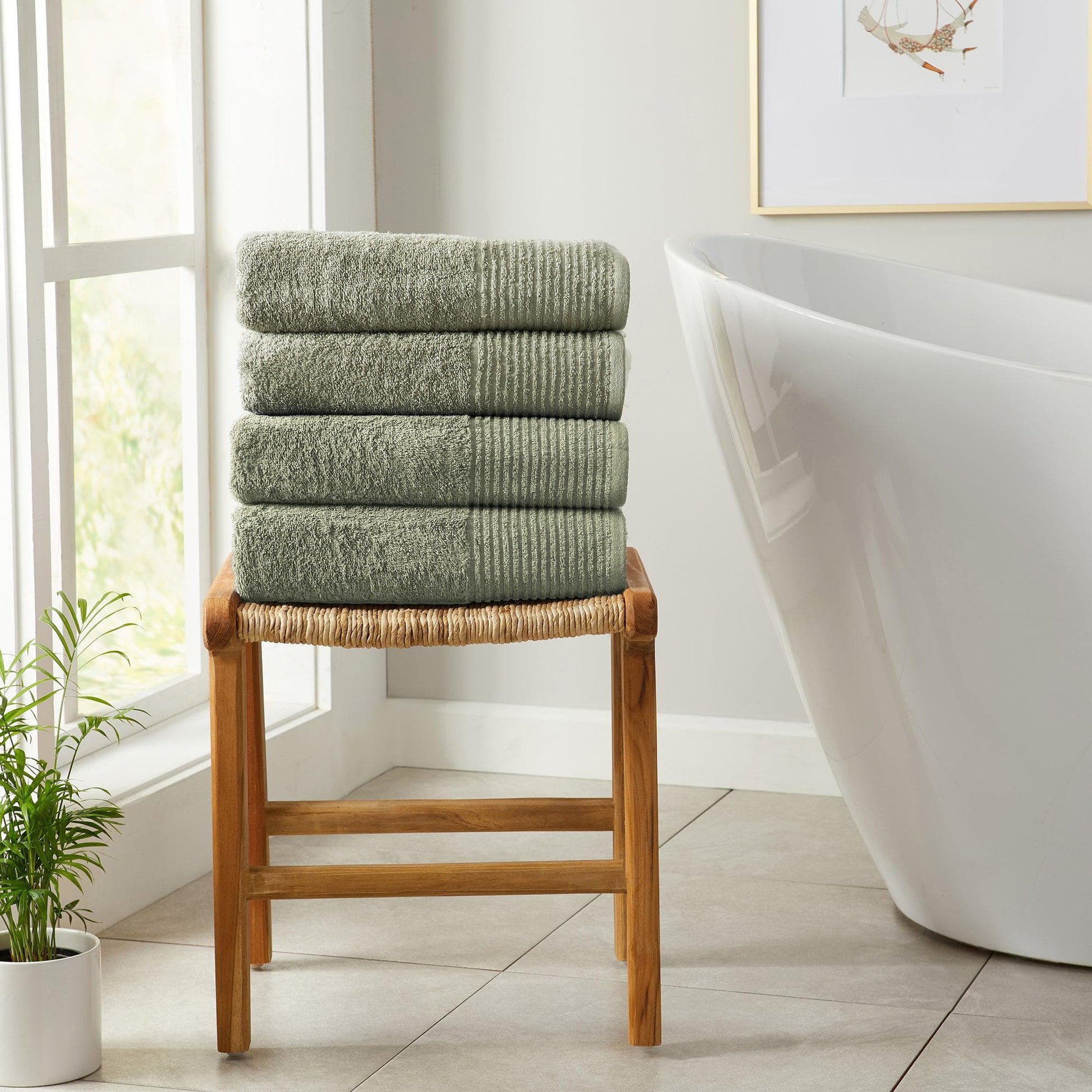 4 Pack Cotton Bath Towels - Kasper Collection - Best Buy Furniture