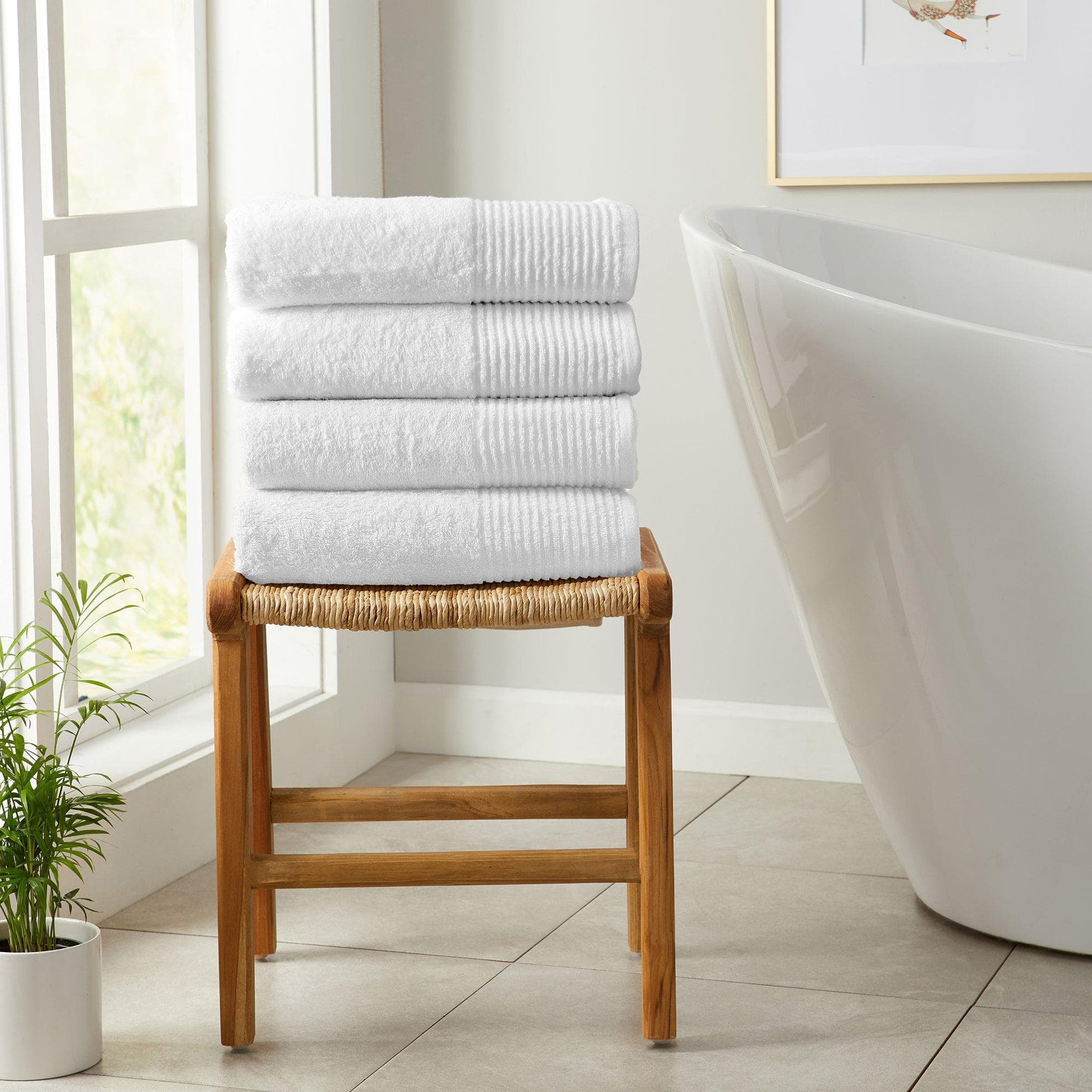4 Pack Cotton Bath Towels - Kasper Collection - Best Buy Furniture