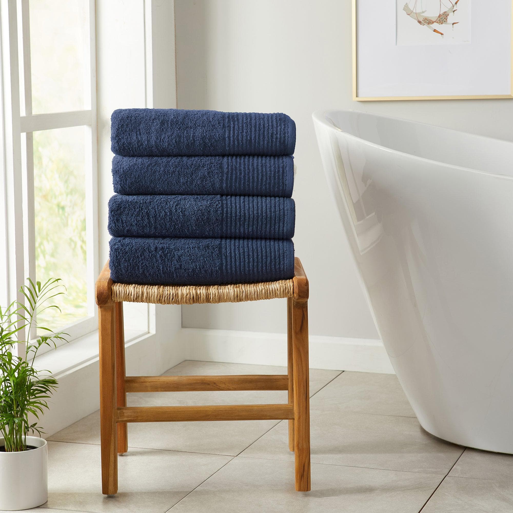 4 Pack Cotton Bath Towels - Kasper Collection - Best Buy Furniture