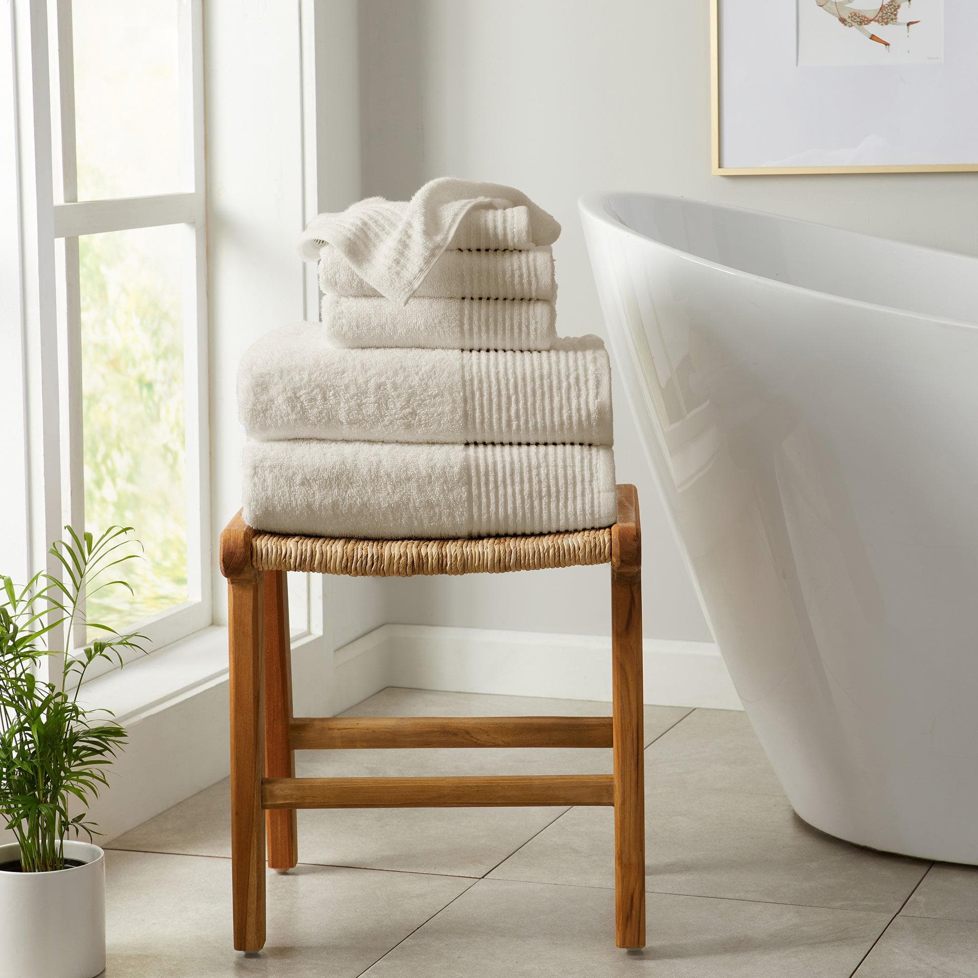 6 Piece Set Cotton Bath Towels - Kasper Collection - Best Buy Furniture