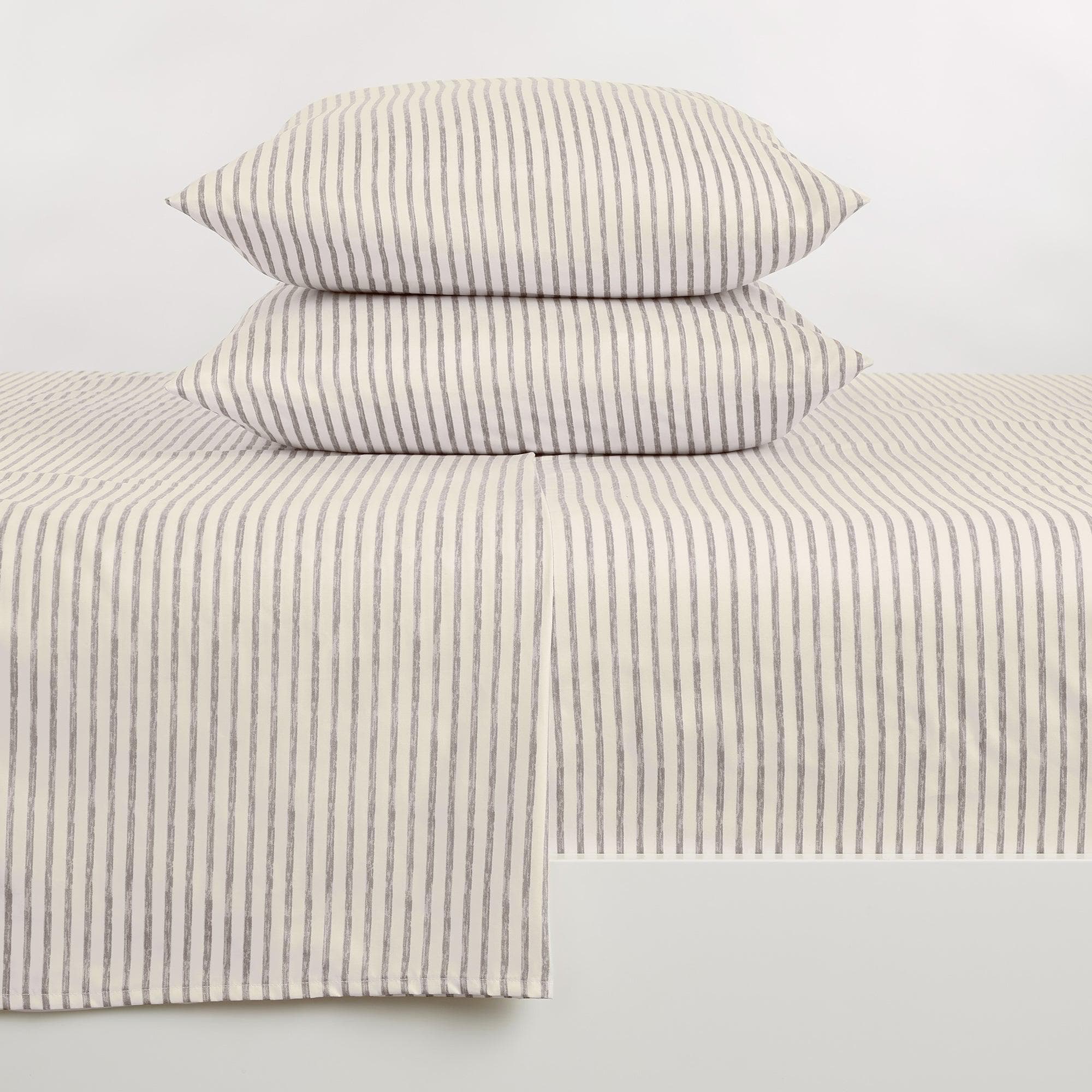 Striped Microfiber Sheet Set - Evette Collection - Best Buy Furniture
