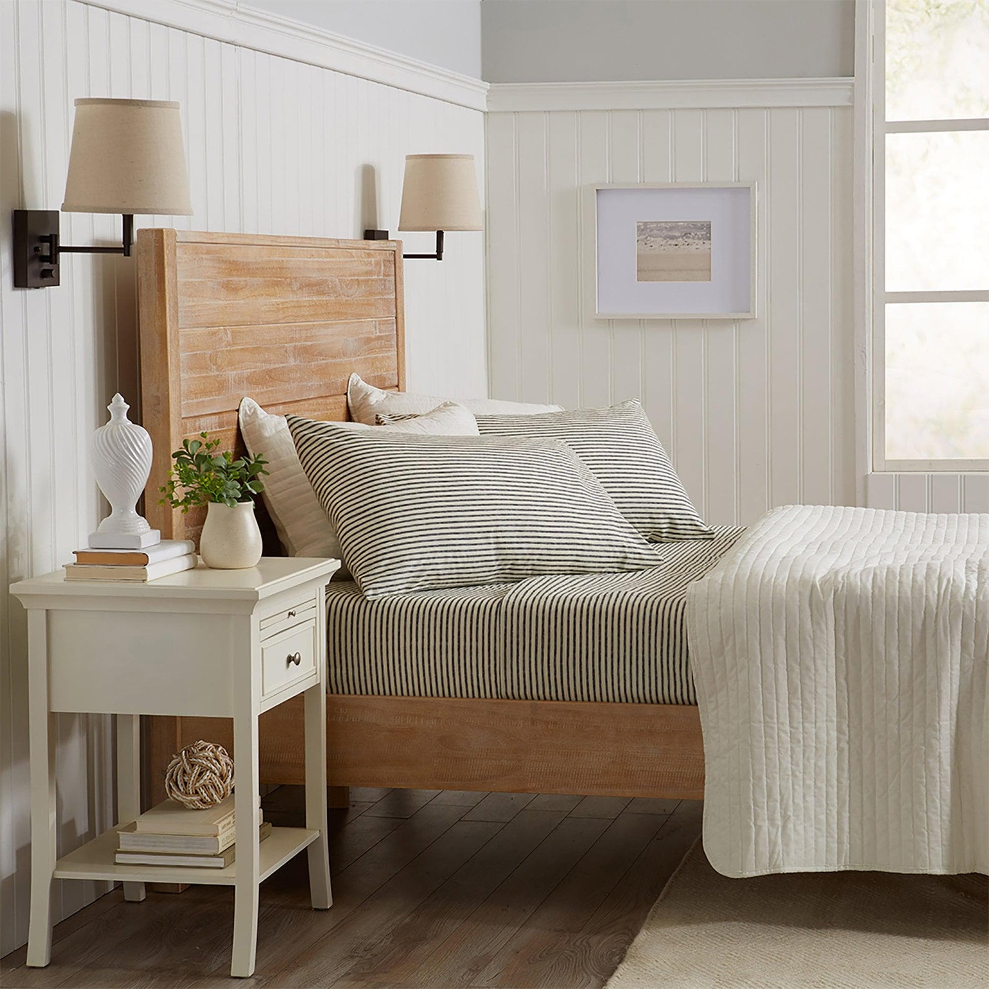 Striped Microfiber Sheet Set - Evette Collection - Best Buy Furniture