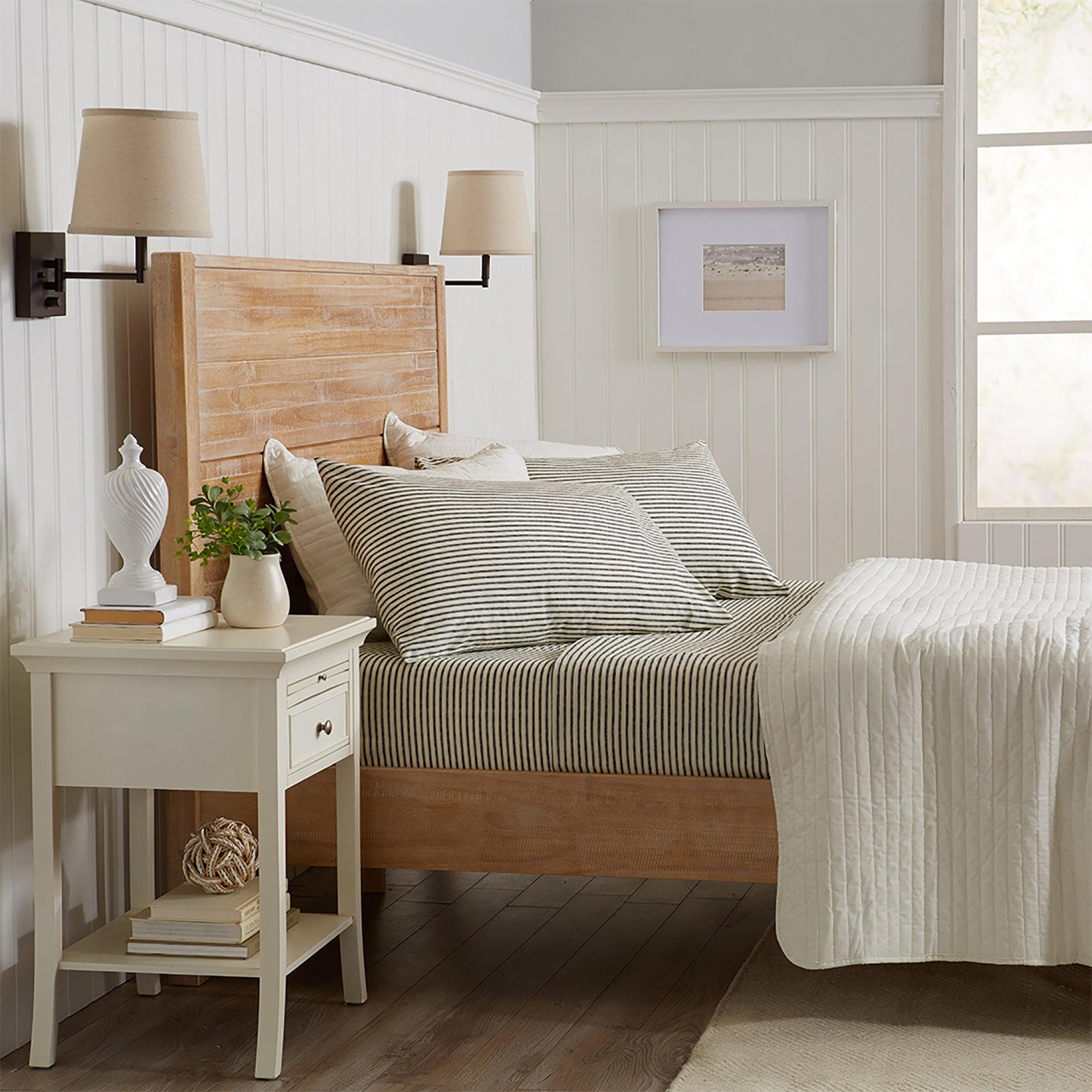 Striped Microfiber Sheet Set - Evette Collection - Best Buy Furniture