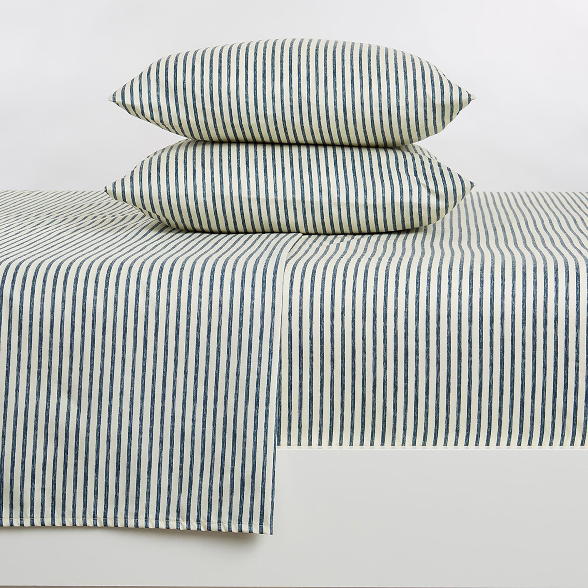 Striped Microfiber Sheet Set - Evette Collection - Best Buy Furniture