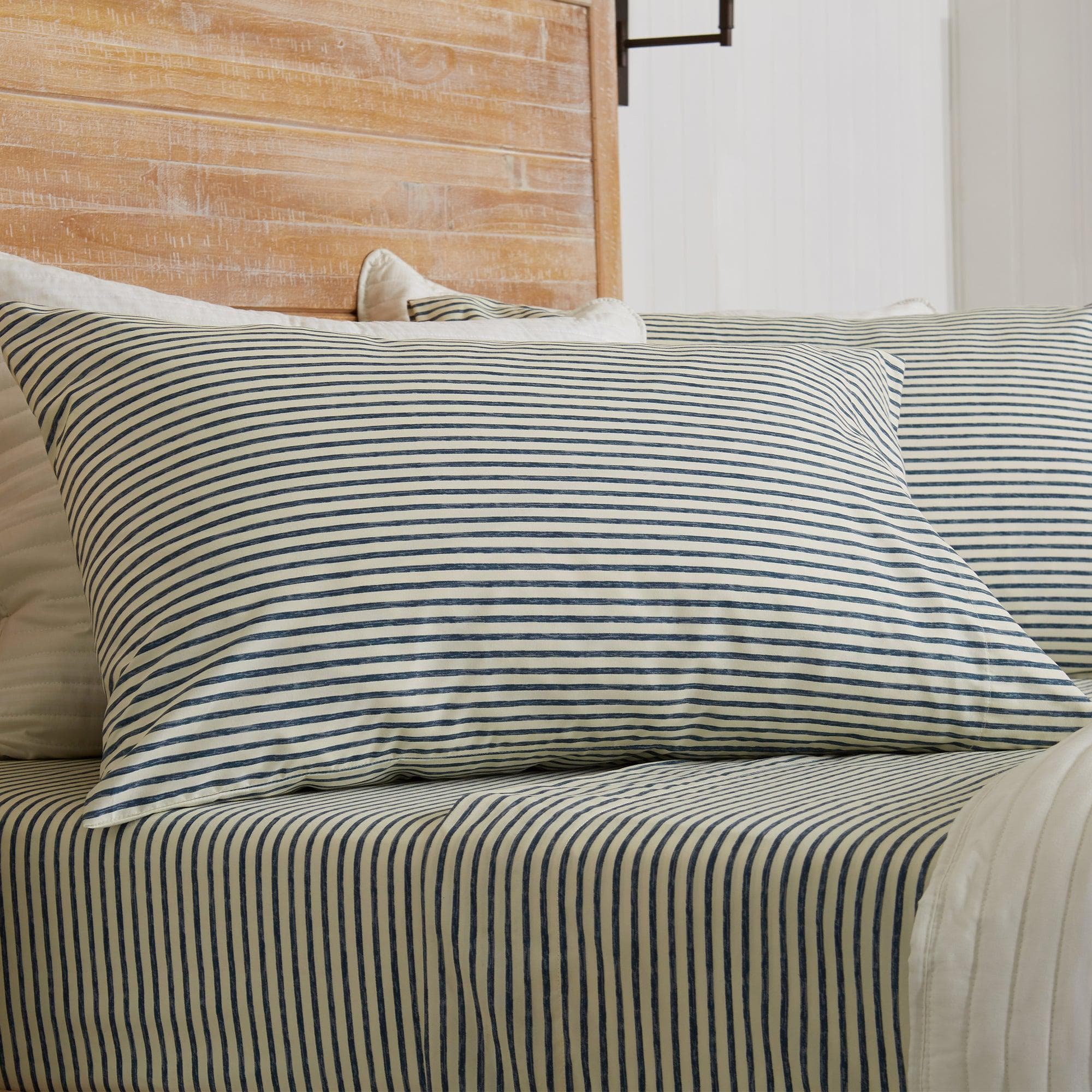 Striped Microfiber Sheet Set - Evette Collection - Best Buy Furniture