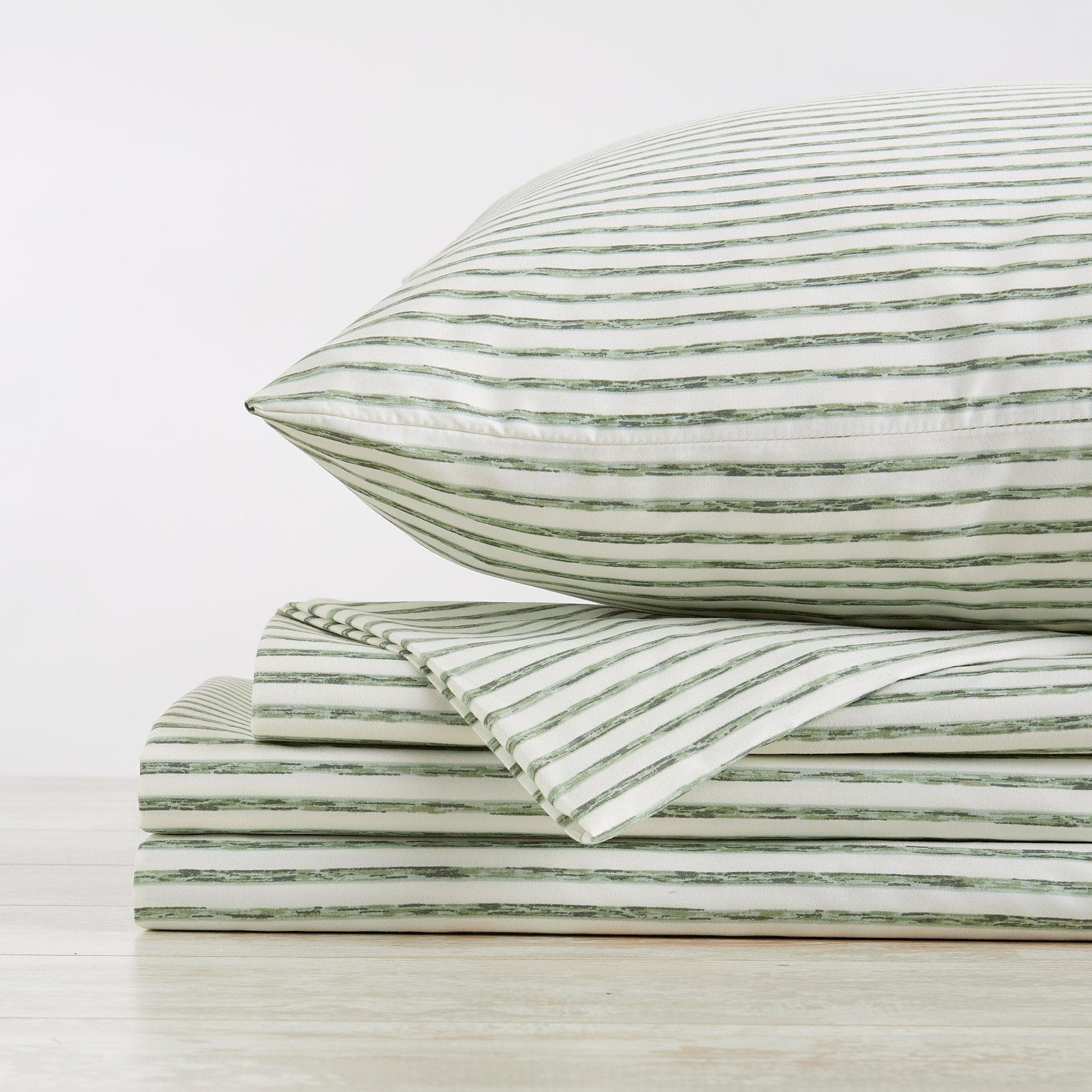 Striped Microfiber Sheet Set - Evette Collection - Best Buy Furniture