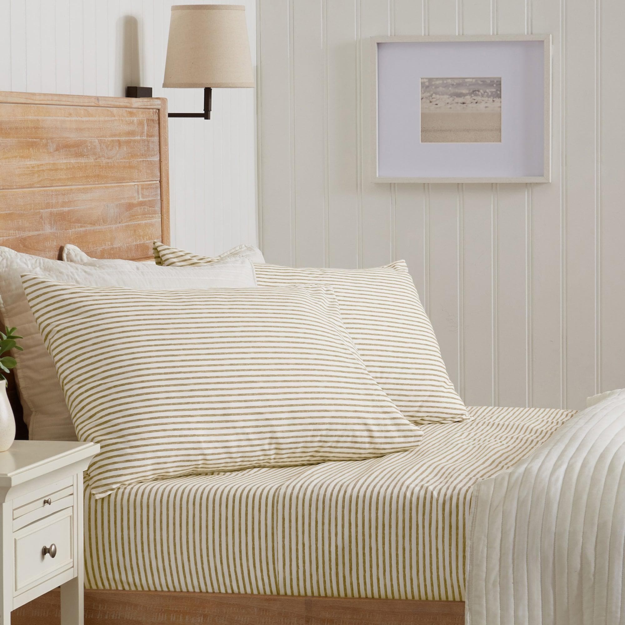 Striped Microfiber Sheet Set - Evette Collection - Best Buy Furniture