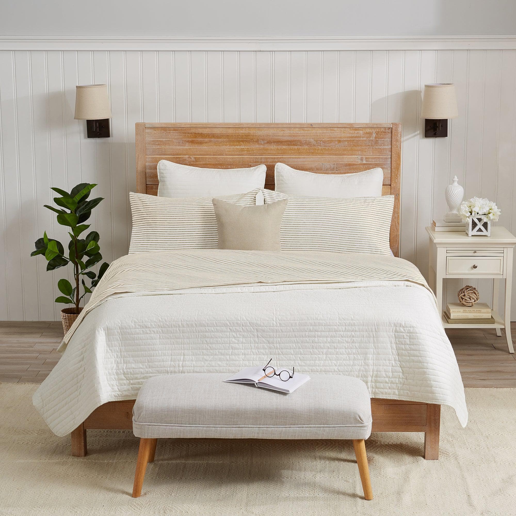 Striped Microfiber Sheet Set - Evette Collection - Best Buy Furniture