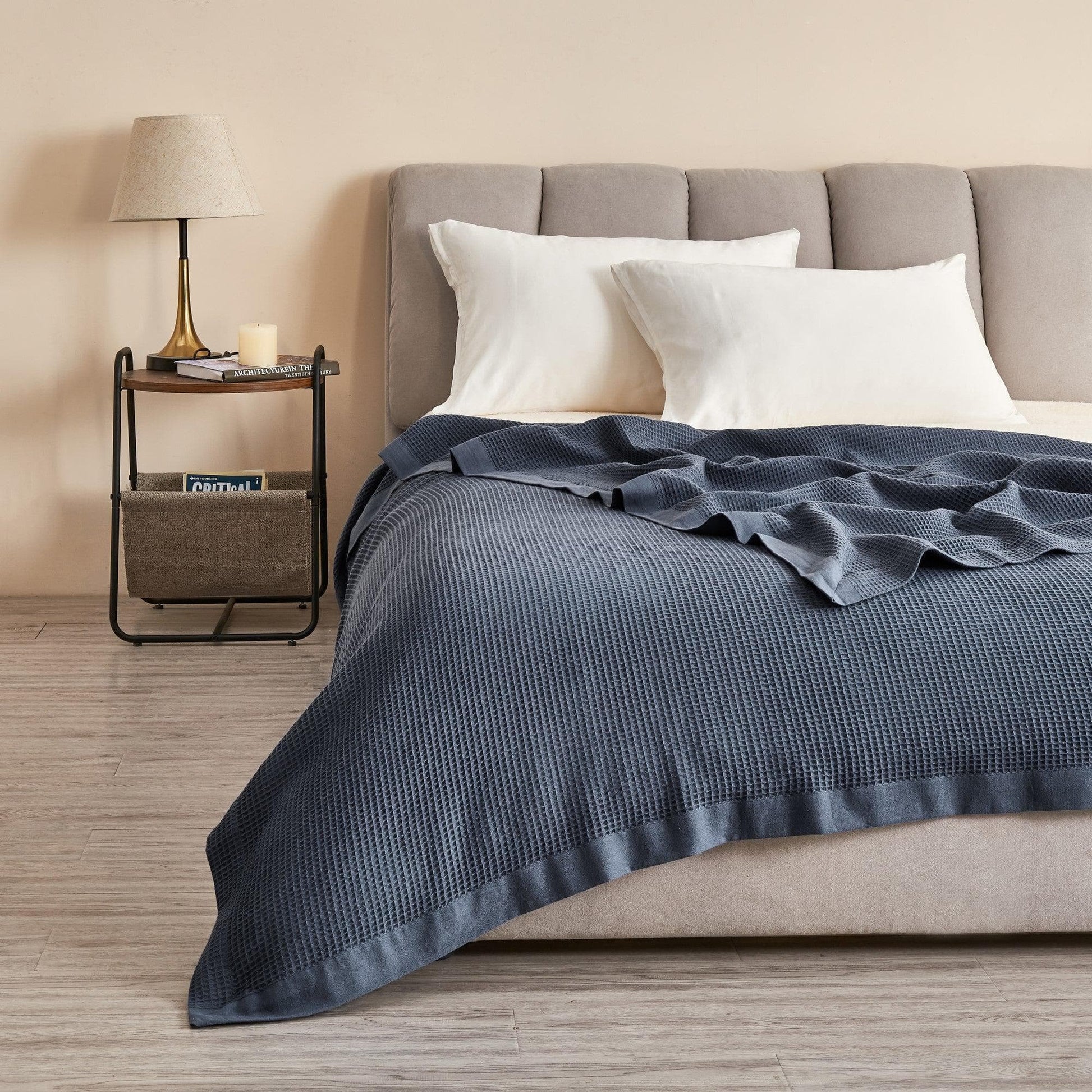 100% Cotton Small Waffle Weave Blanket - Hazel Collection - Best Buy Furniture