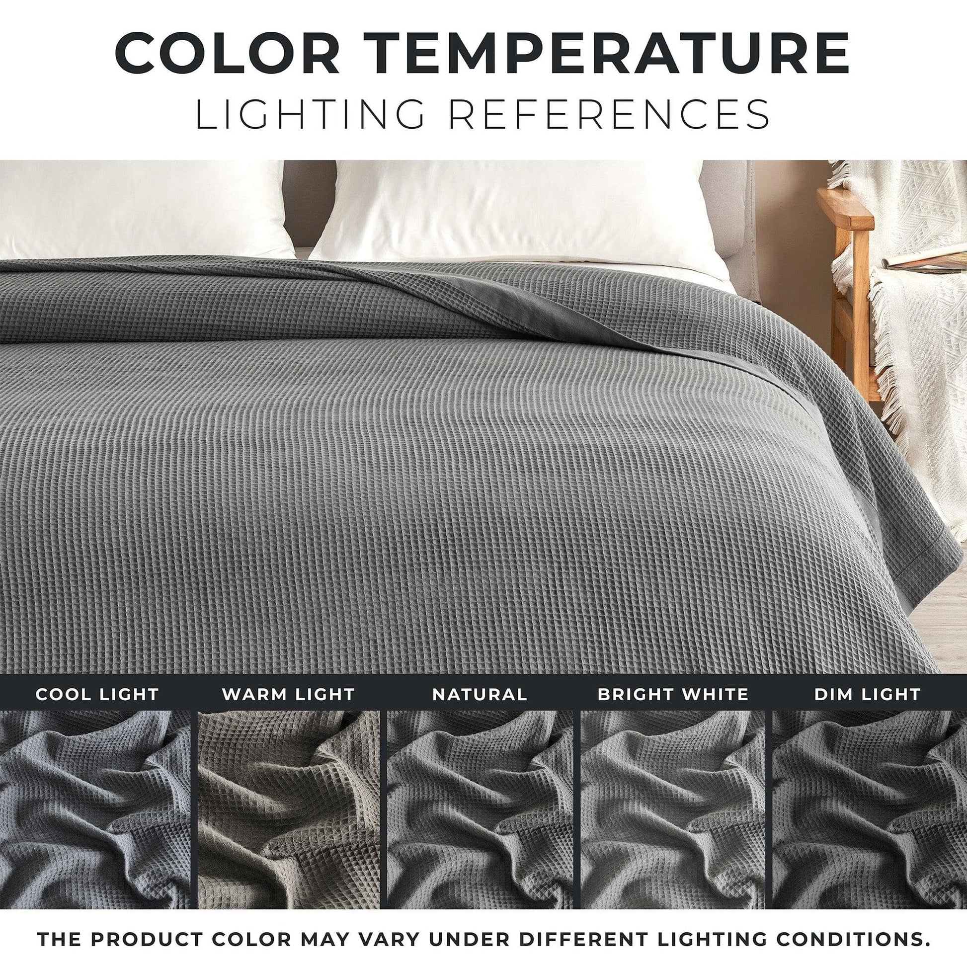 100% Cotton Small Waffle Weave Blanket - Hazel Collection - Best Buy Furniture