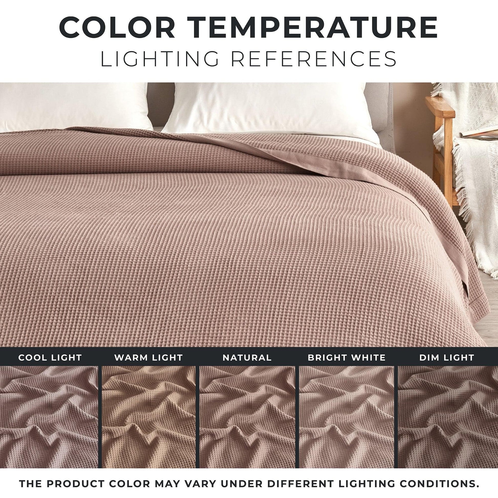 100% Cotton Small Waffle Weave Blanket - Hazel Collection - Best Buy Furniture