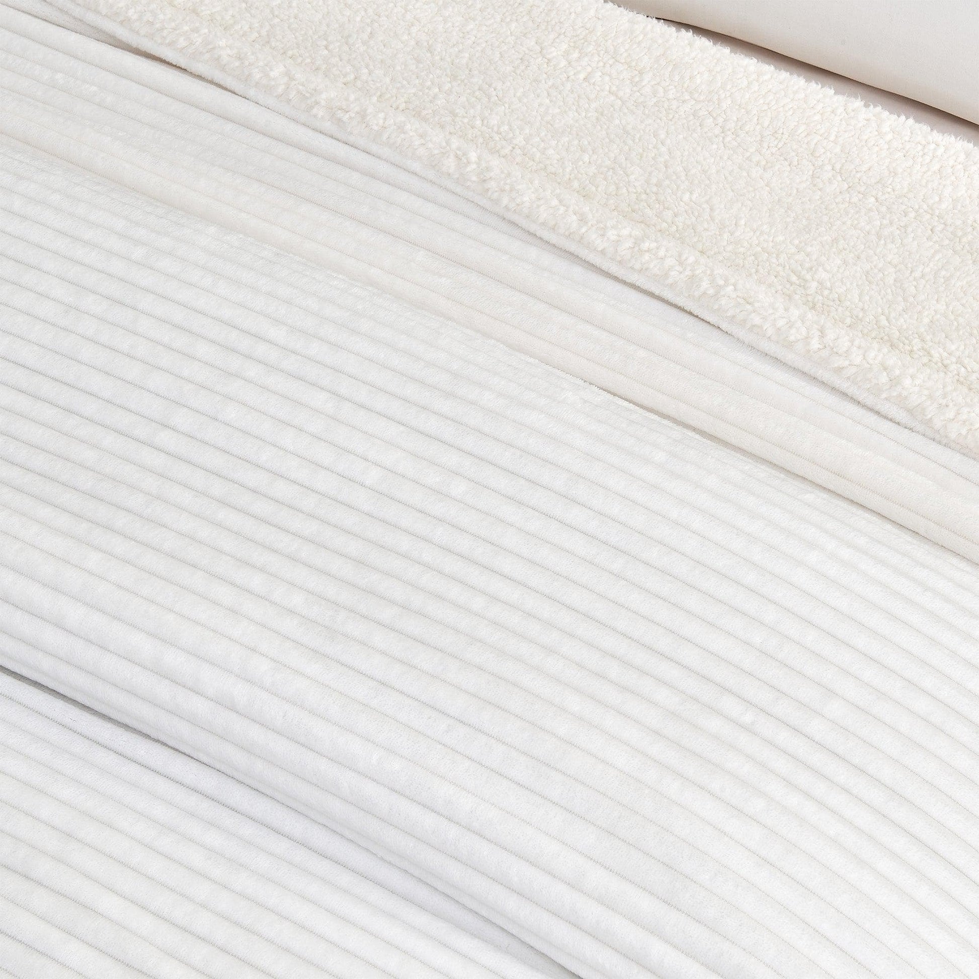 Ribbed Sherpa Throw Blanket - Corduroy Collection - Best Buy Furniture