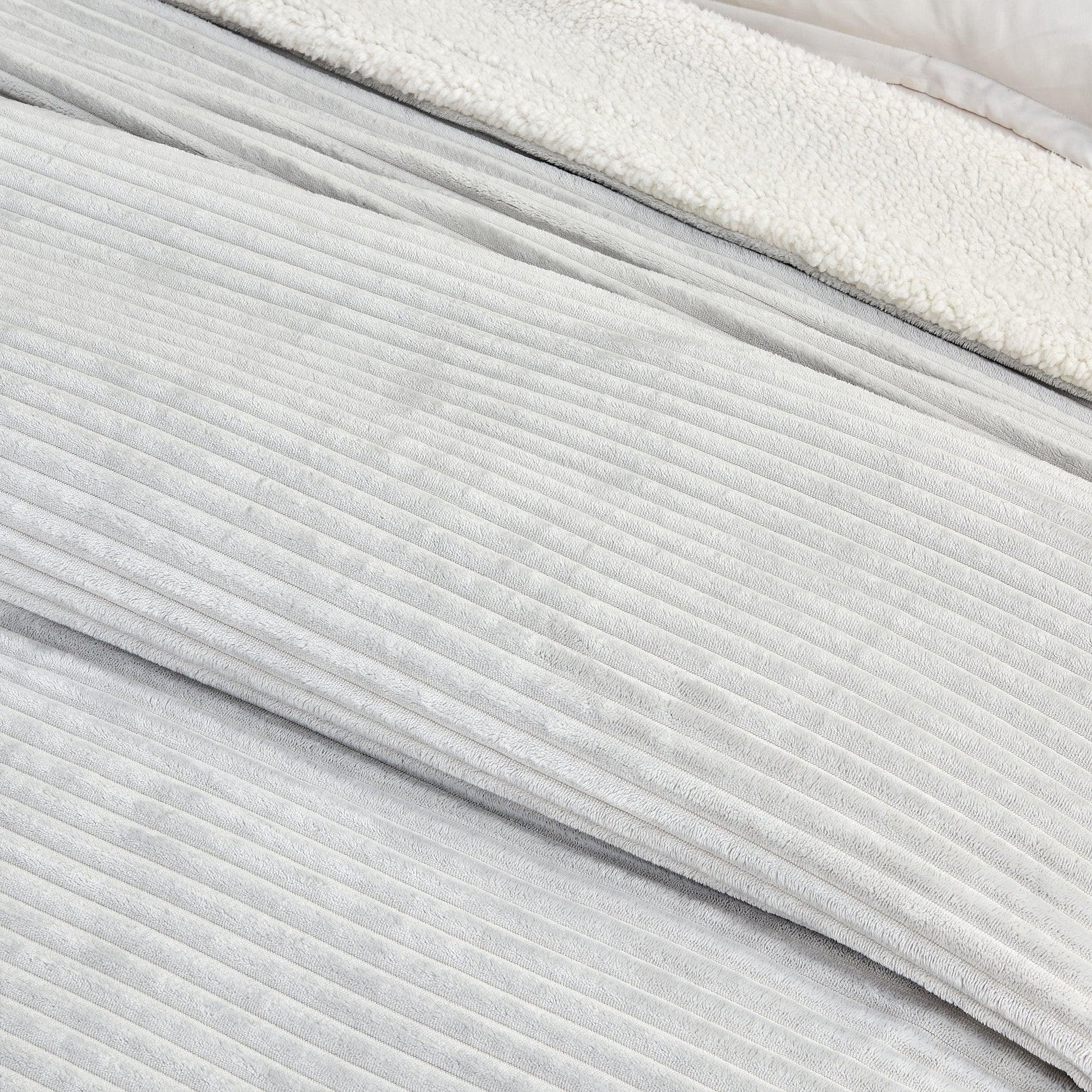 Ribbed Sherpa Throw Blanket - Corduroy Collection - Best Buy Furniture
