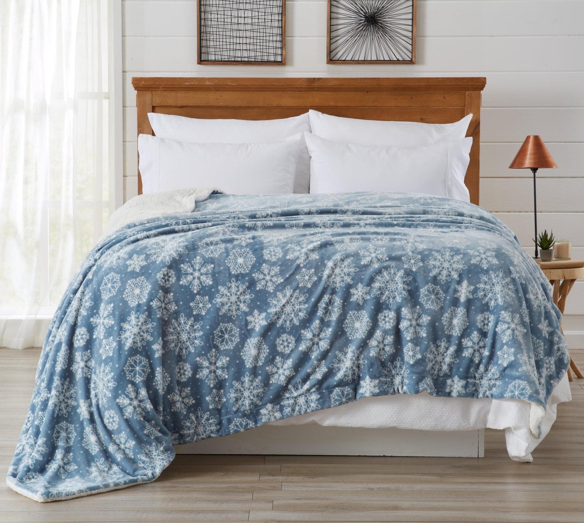 Velvet Plush Sherpa Luxury Bed Blanket - Cielo Collection - Best Buy Furniture