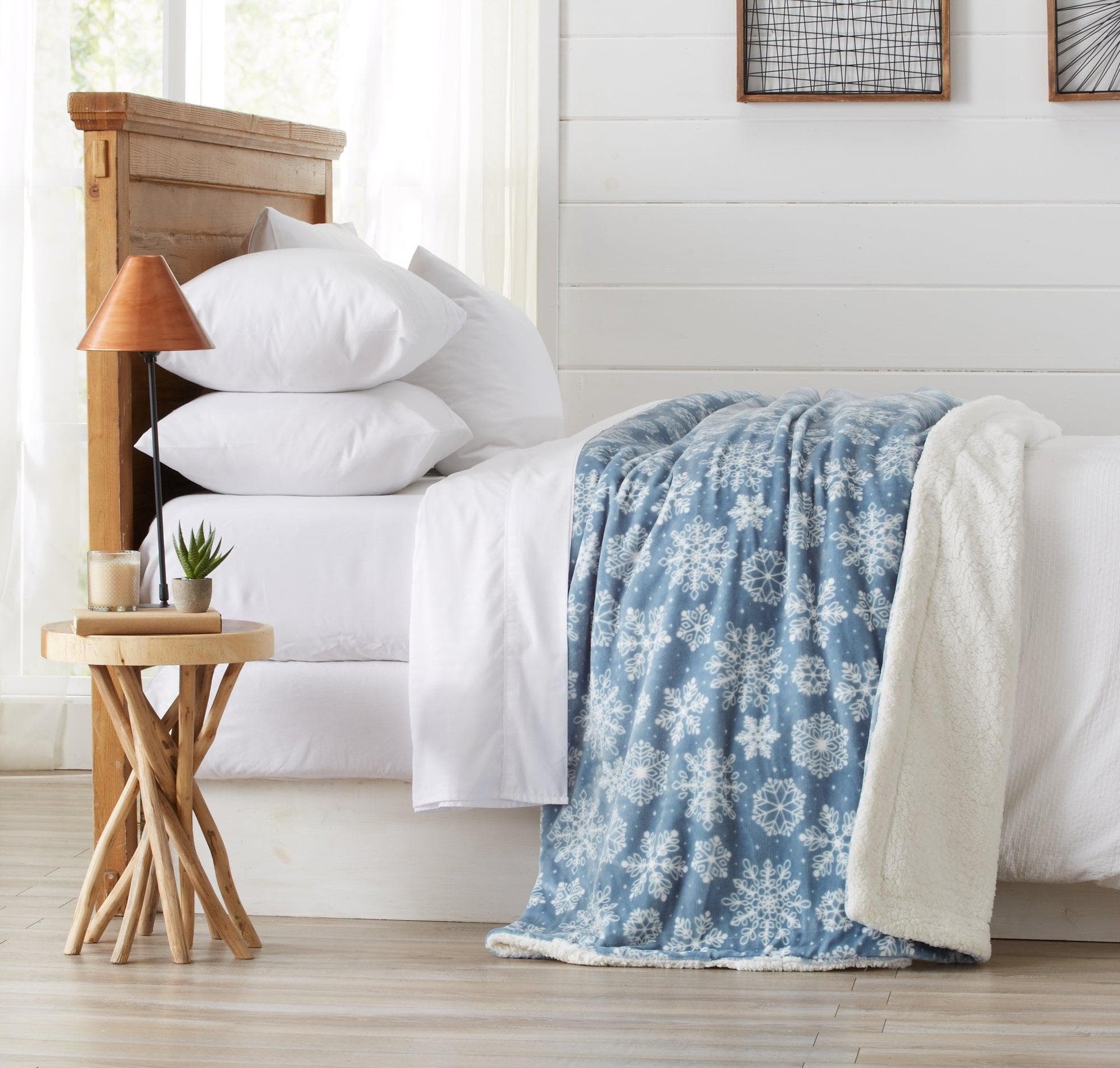 Velvet Plush Sherpa Luxury Bed Blanket - Cielo Collection - Best Buy Furniture