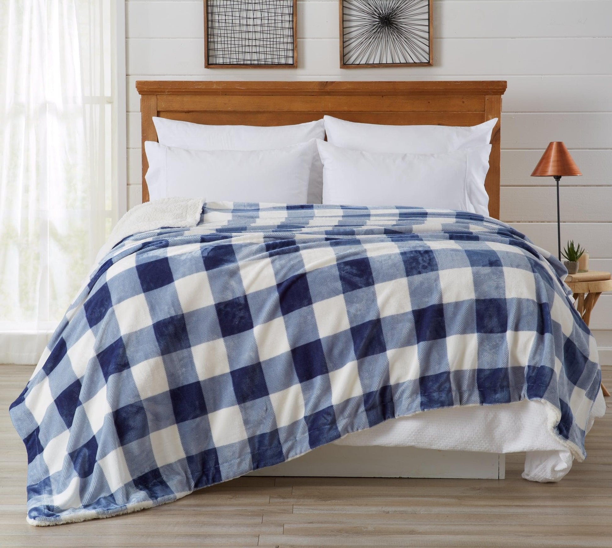 Velvet Plush Sherpa Luxury Bed Blanket - Cielo Collection - Best Buy Furniture