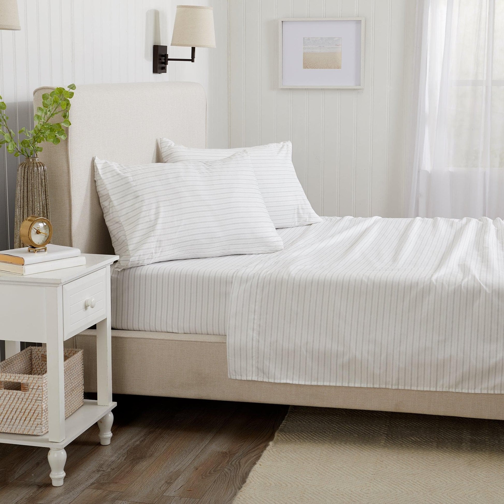 Microfiber Stripe Sheet Set - Adeline Collection - Best Buy Furniture