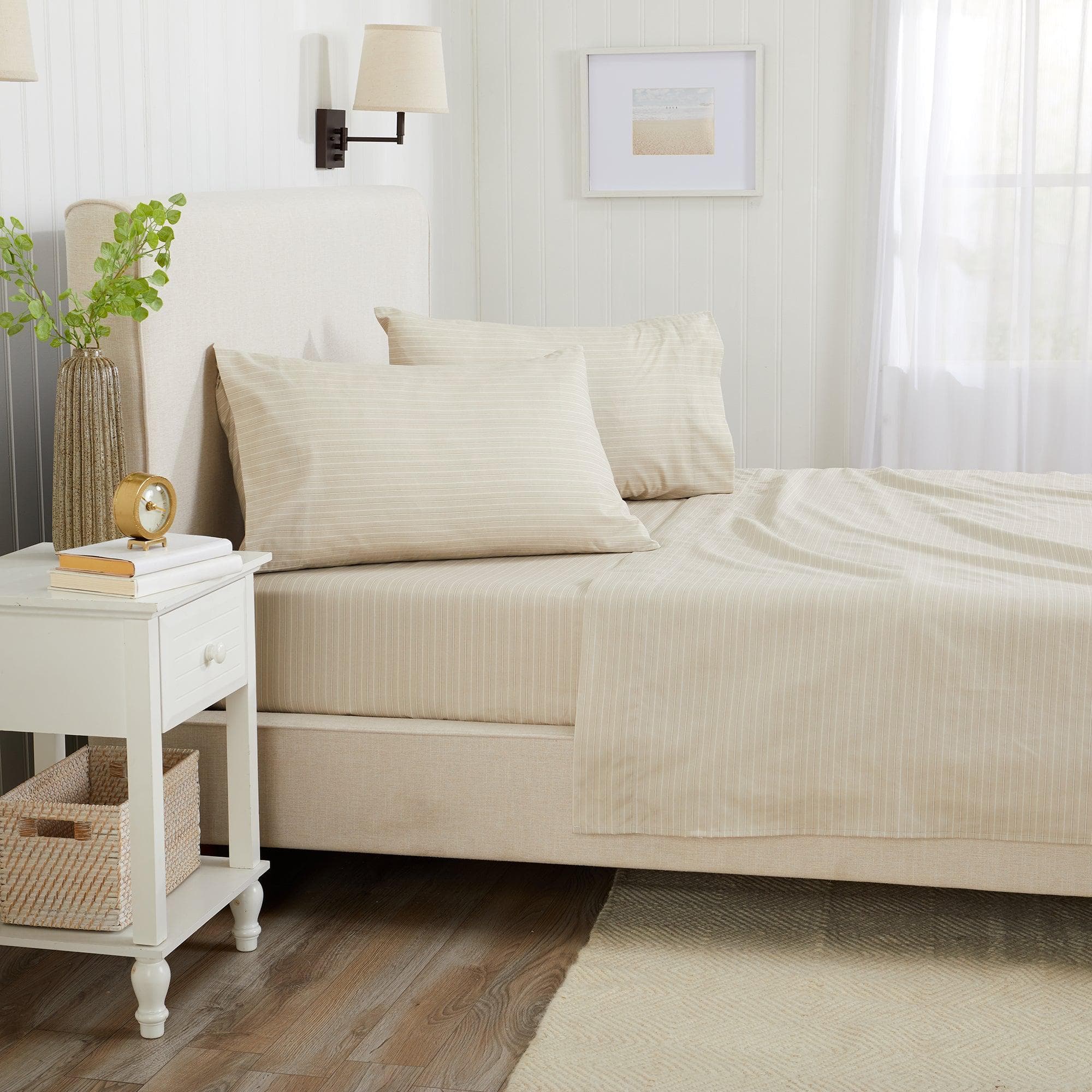 Microfiber Stripe Sheet Set - Adeline Collection - Best Buy Furniture