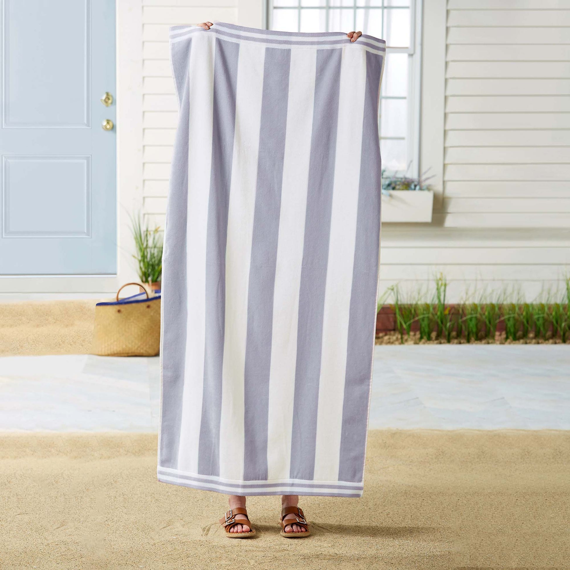 Oversized Striped Cabana Beach Towel - Edgartown Collection - Best Buy Furniture