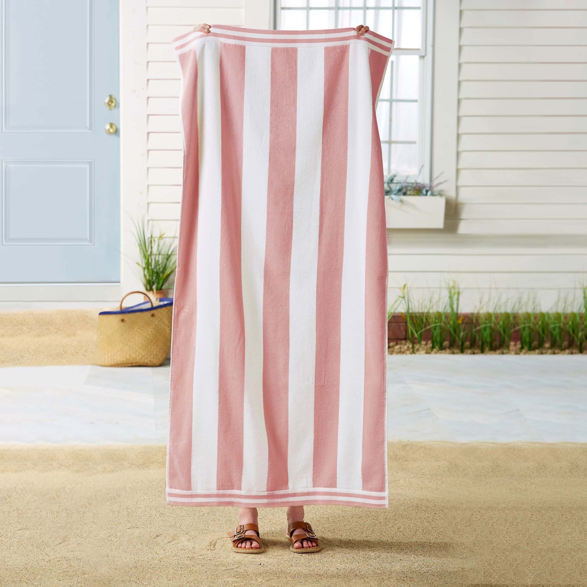 Oversized Striped Cabana Beach Towel - Edgartown Collection - Best Buy Furniture