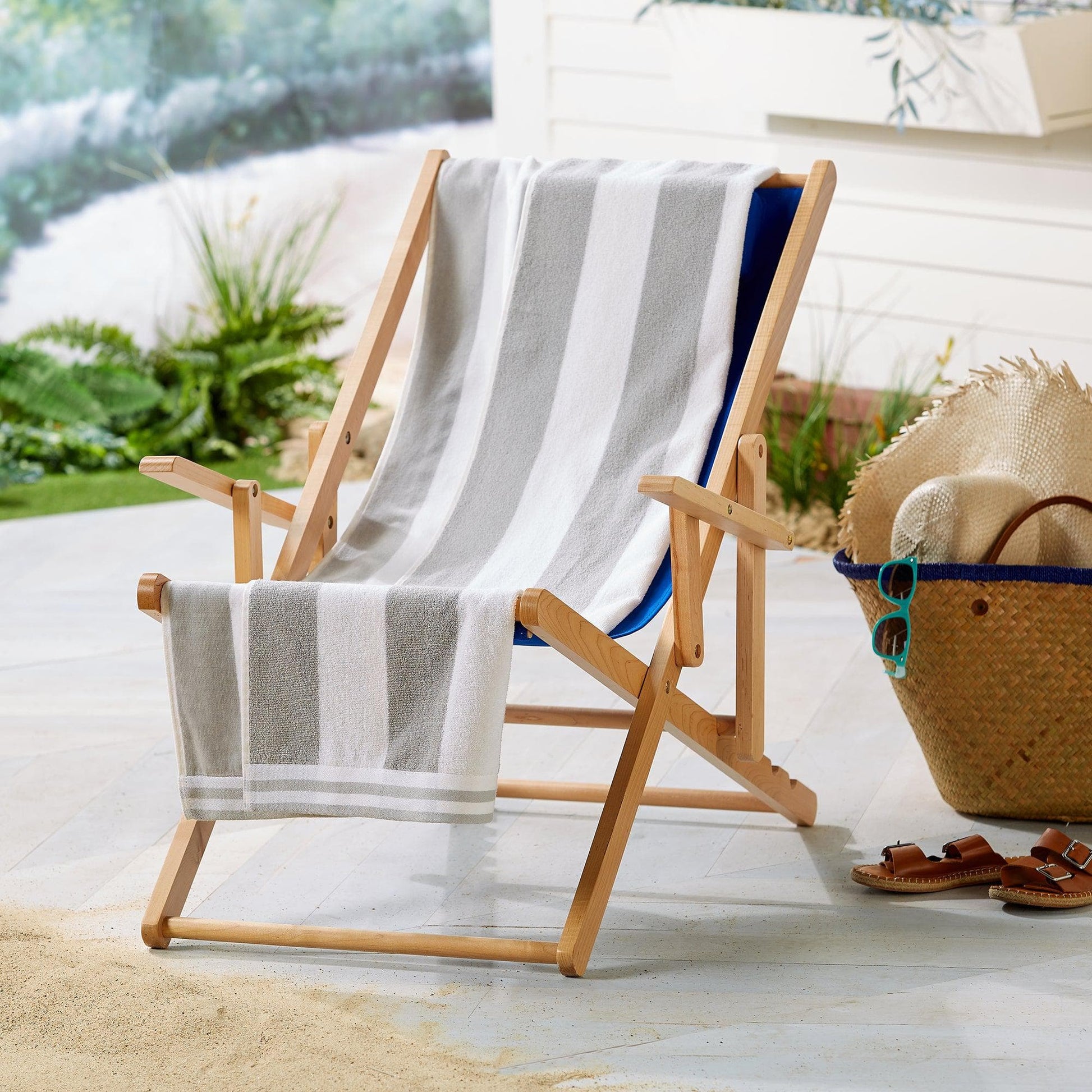 Oversized Striped Cabana Beach Towel - Edgartown Collection - Best Buy Furniture